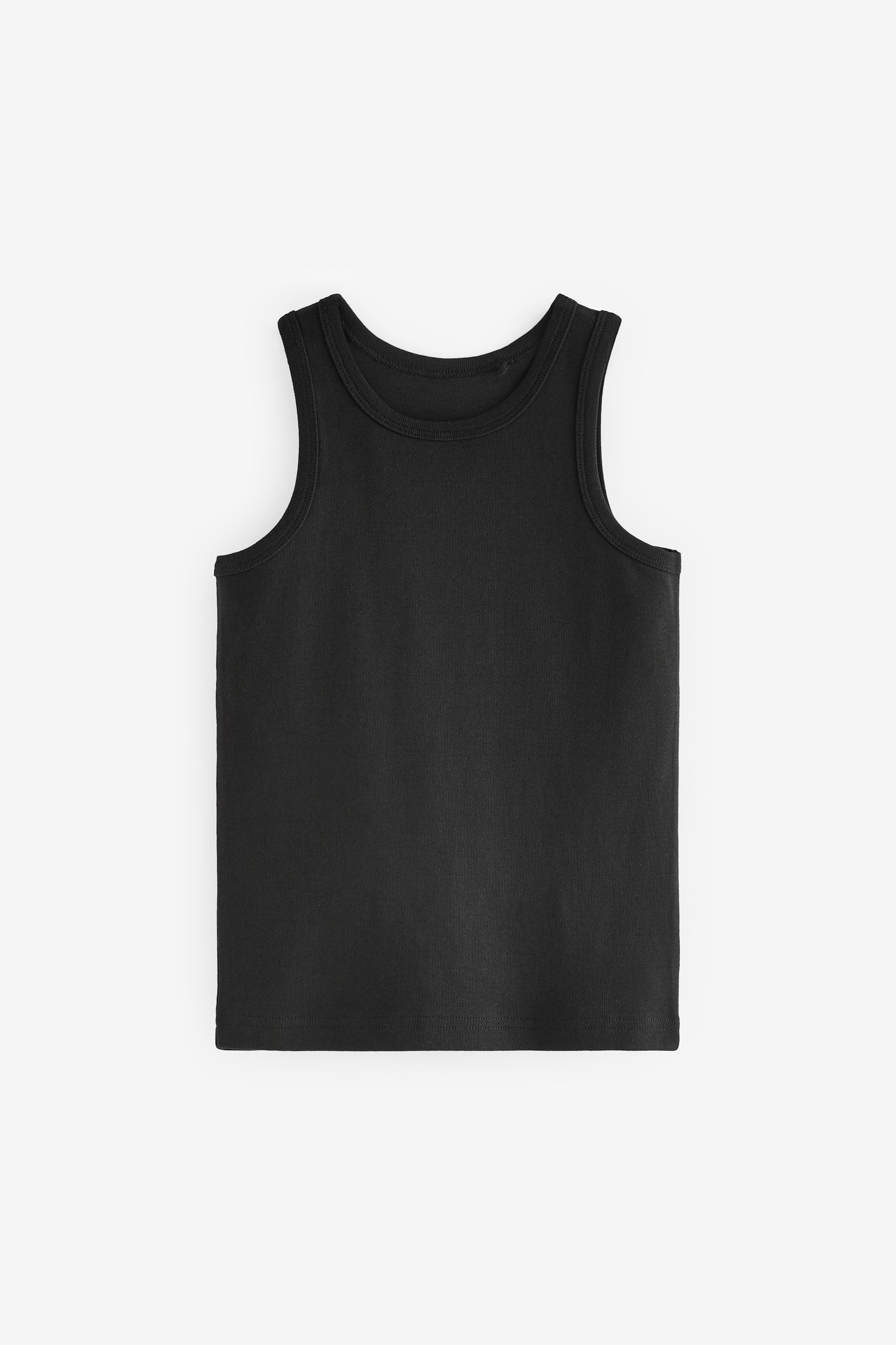 Black 100% Cotton Vests 5 Pack (1.5-16yrs)