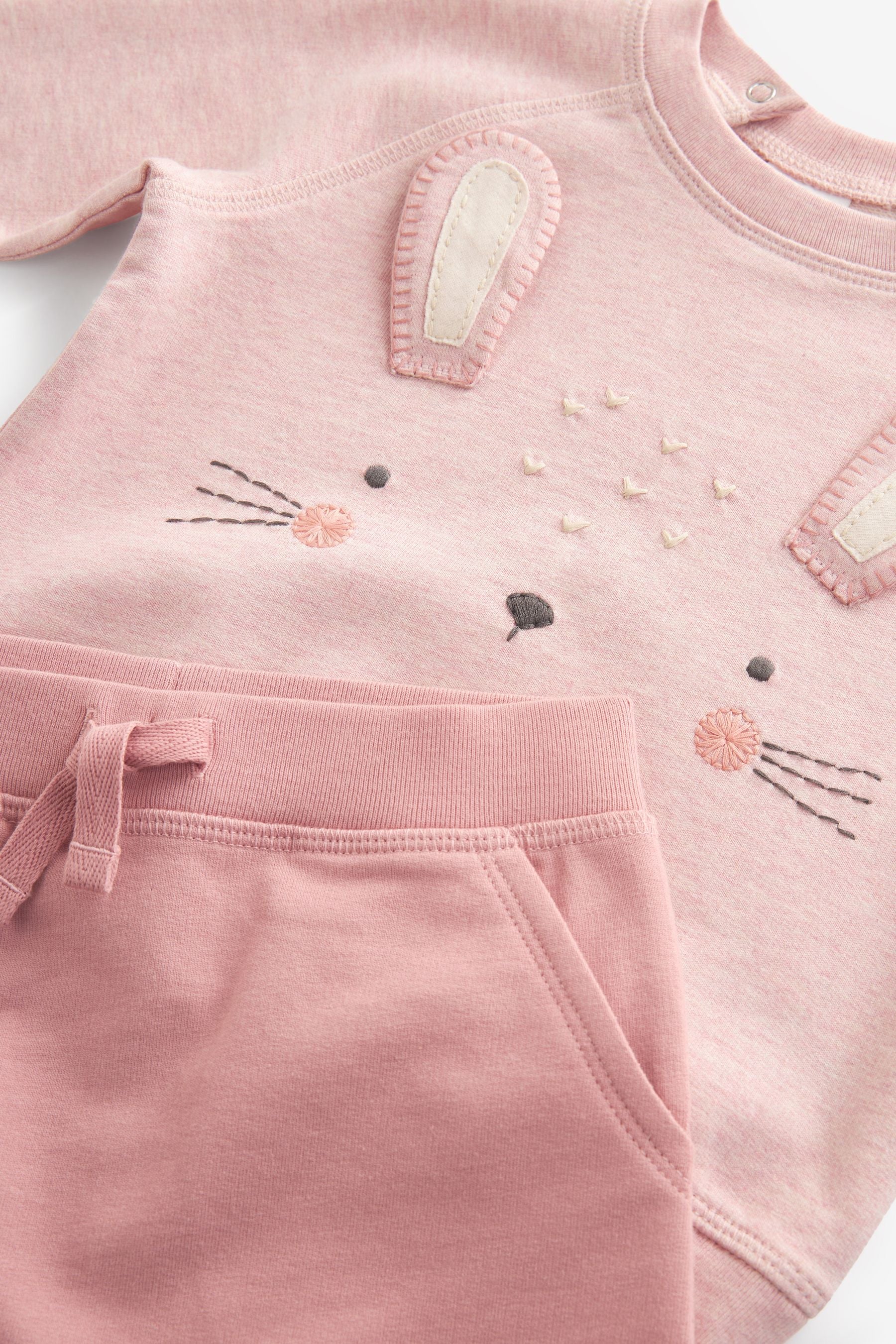 Pink Bunny Baby Cosy Sweater And Leggings 2 Piece Set