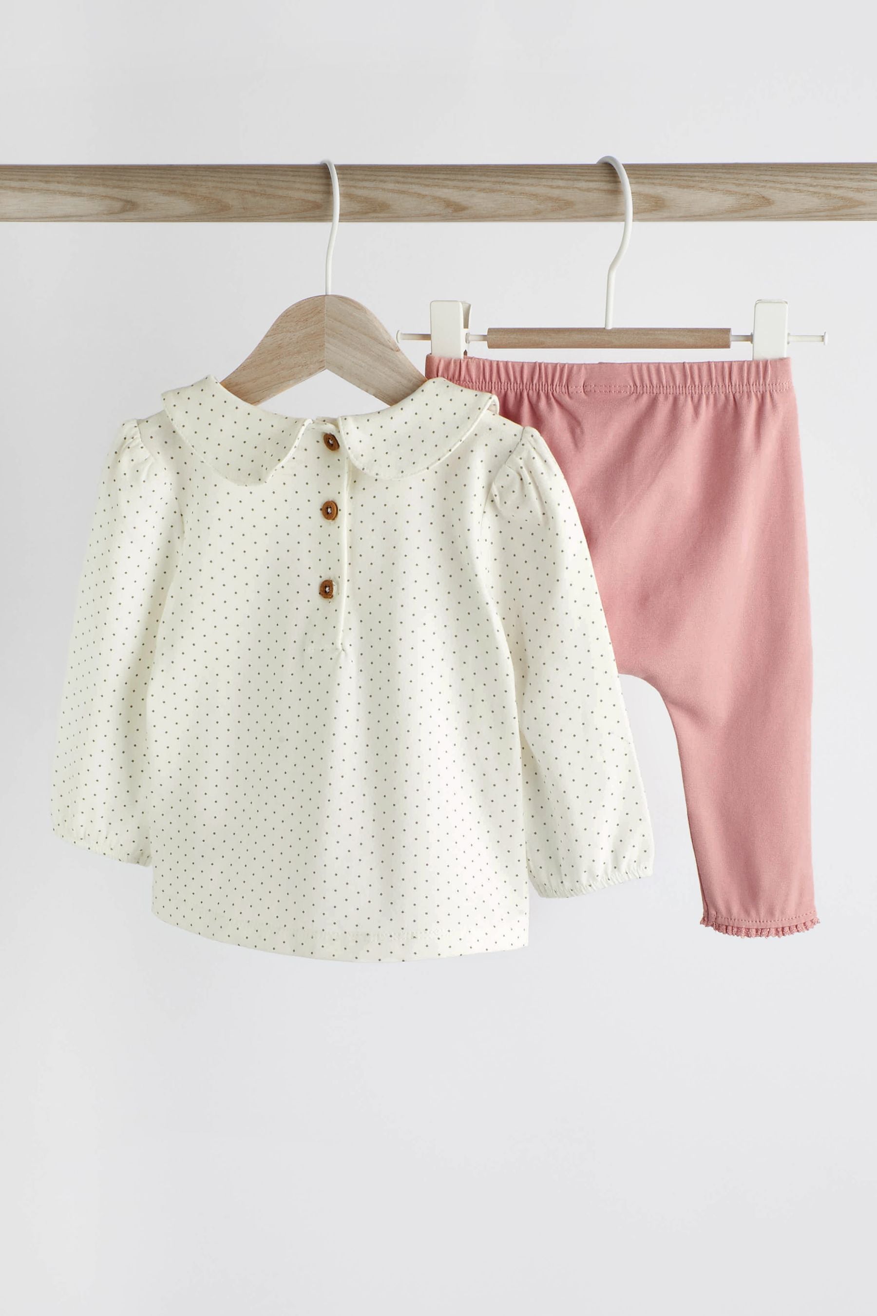 Pink Bunny Baby Top And Leggings Set