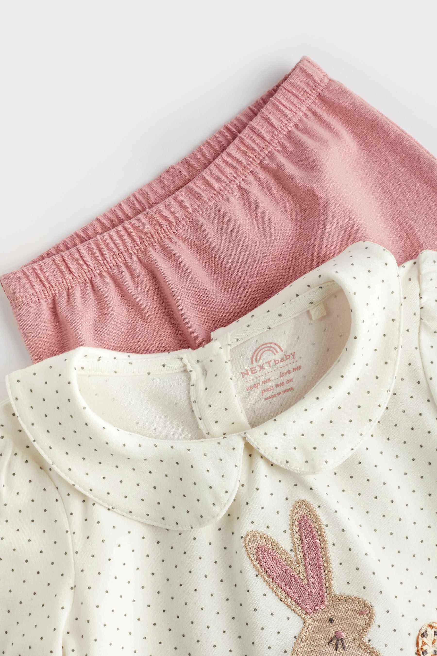 Pink Bunny Baby Top And Leggings Set