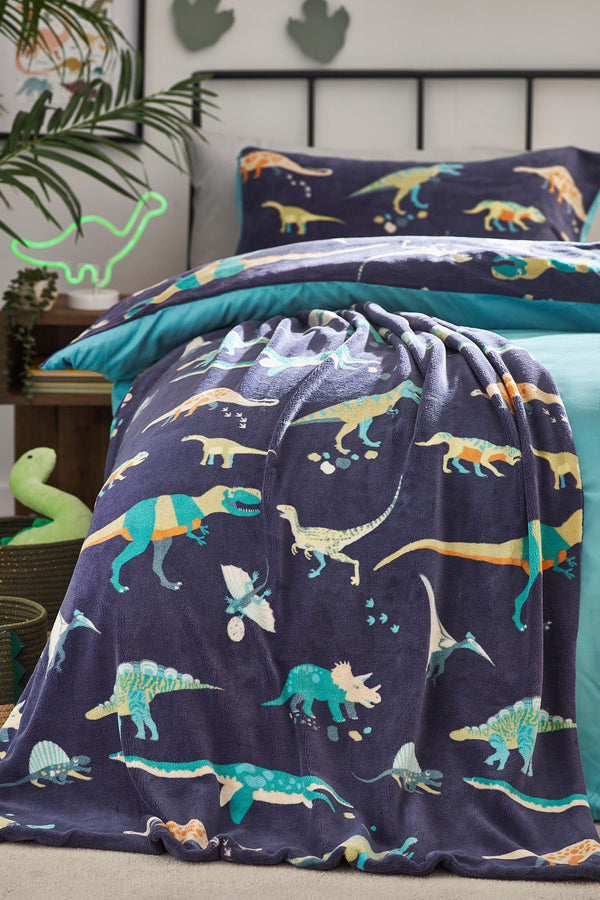 Dinosaur Teddy Fleece Throw