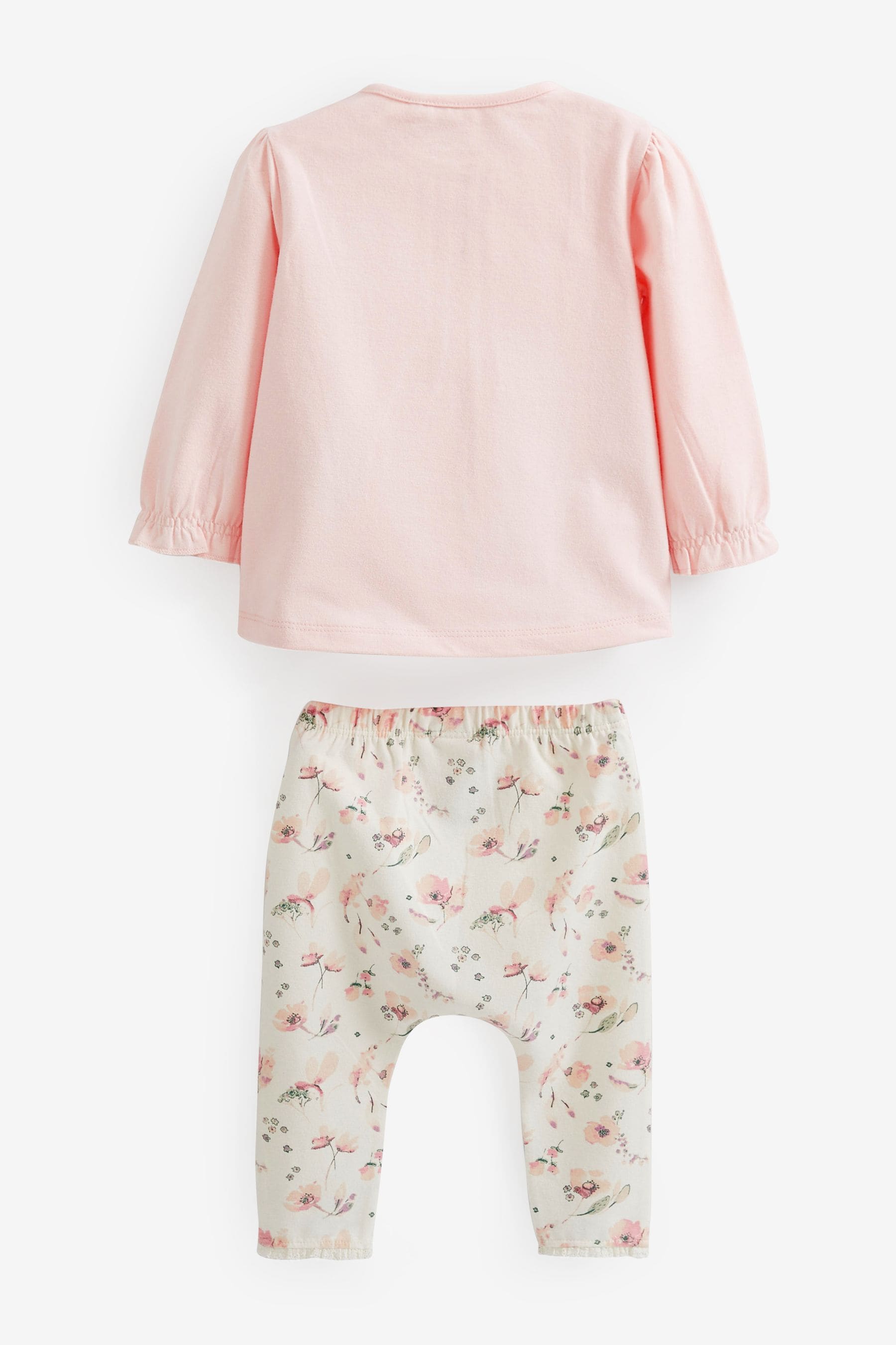 Pink Floral Baby Top And Leggings Set