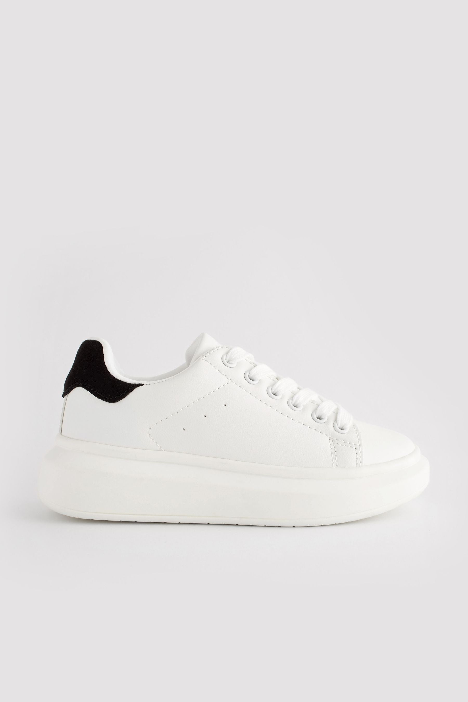 White/Black Chunky Sole Trainers