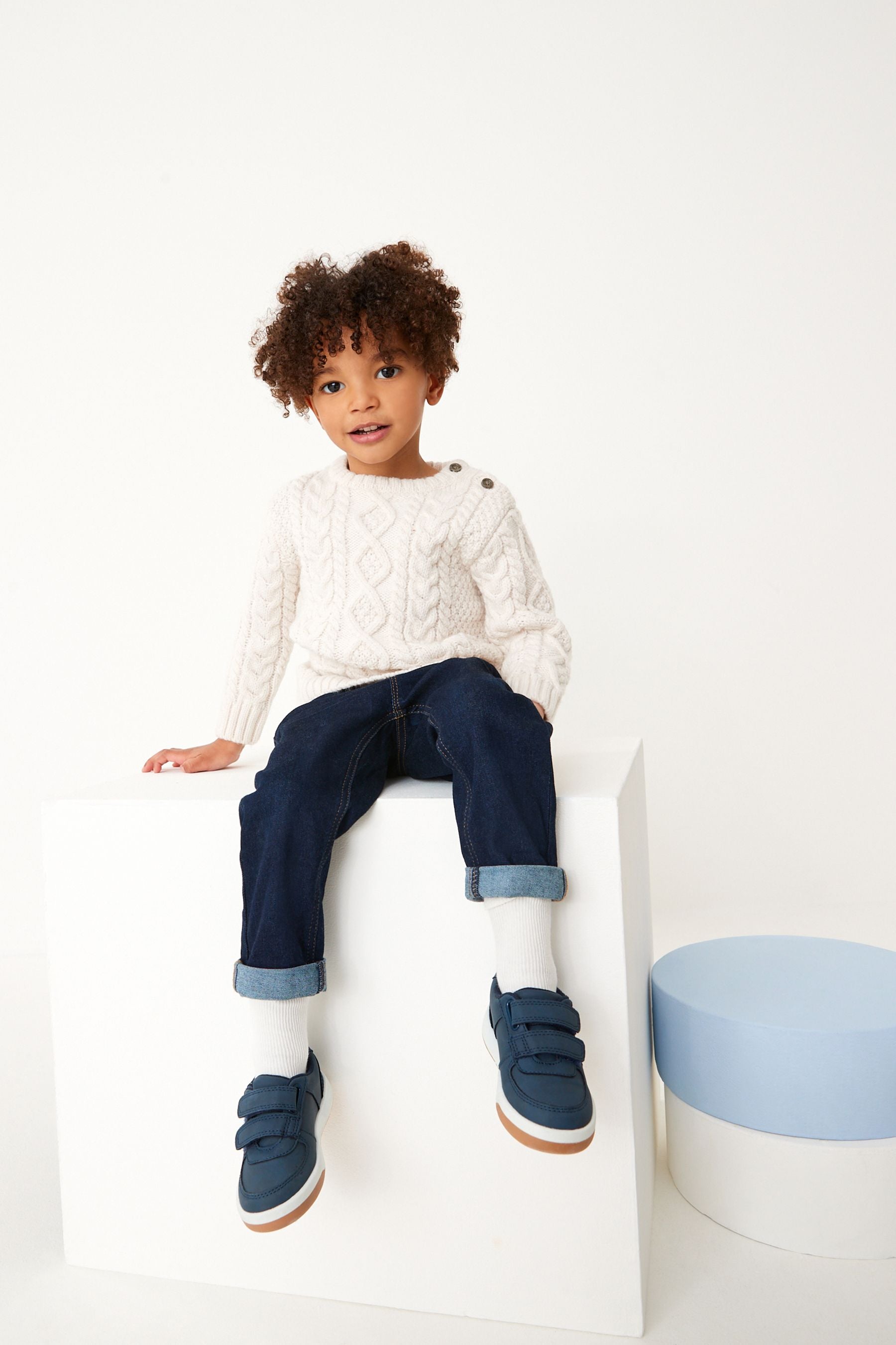 Ecru Cream Cable Crew Jumper (3mths-7yrs)