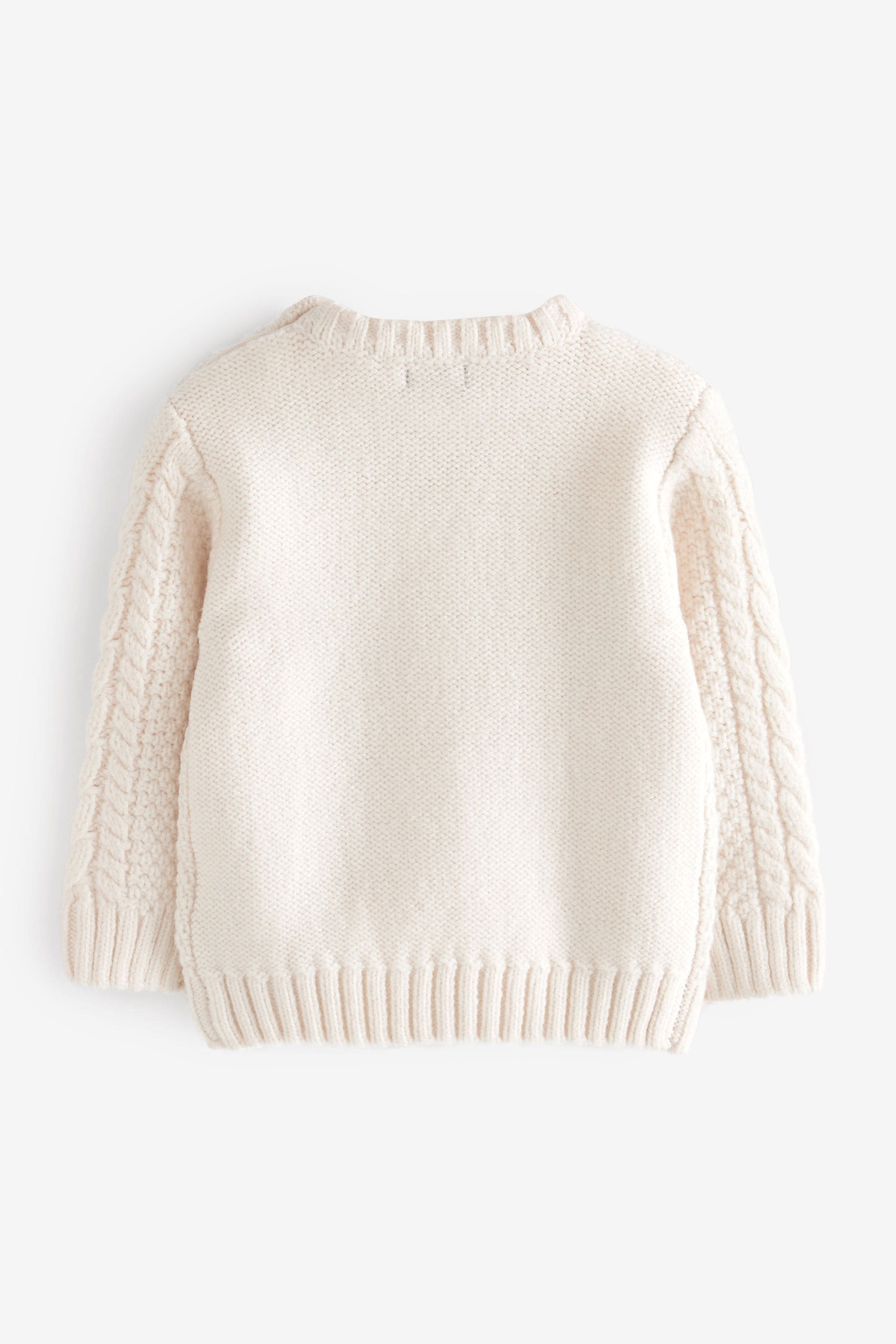 Ecru Cream Cable Crew Jumper (3mths-7yrs)