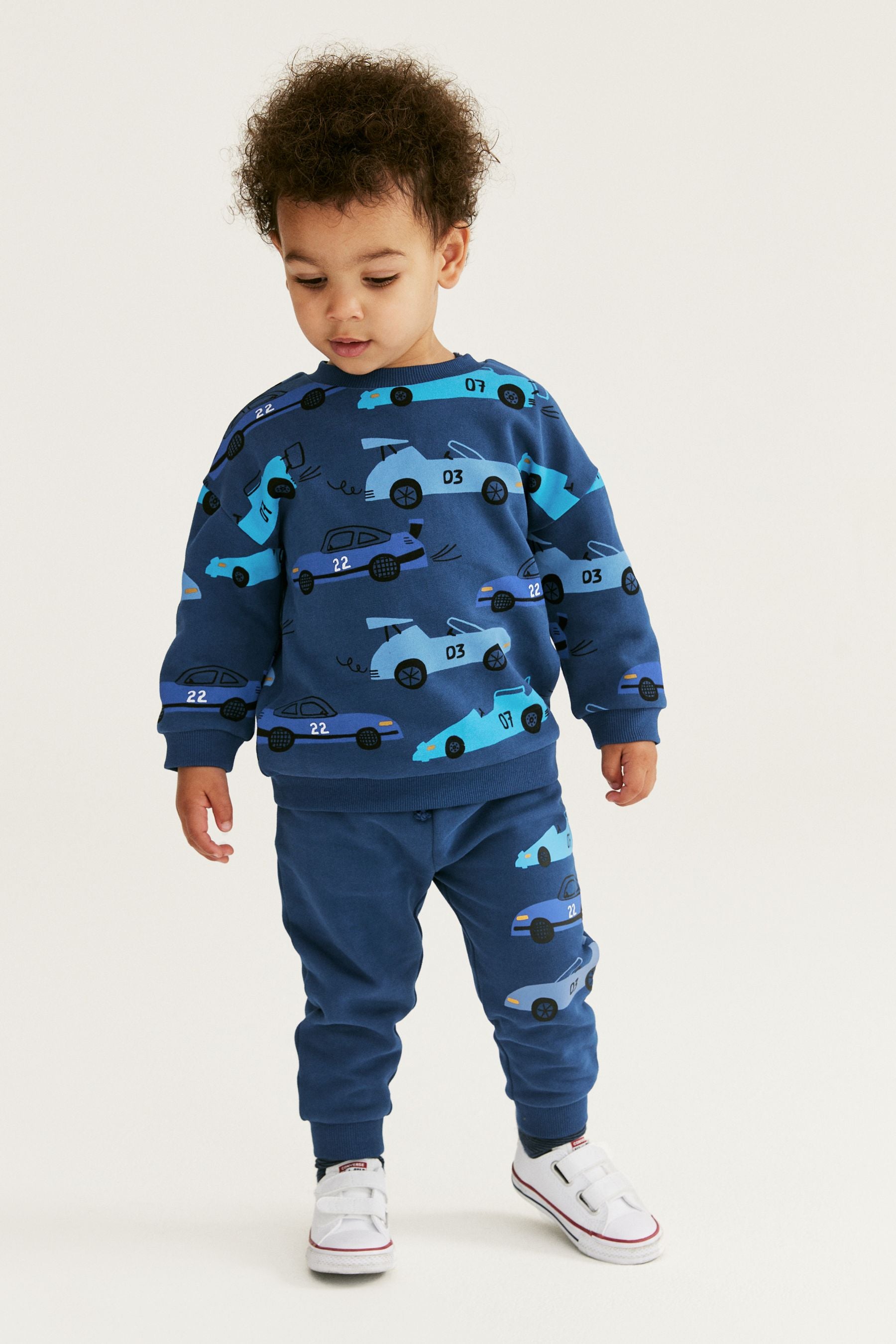 Blue Cars All Over Print Sweatshirt and Jogger Set (3mths-7yrs)