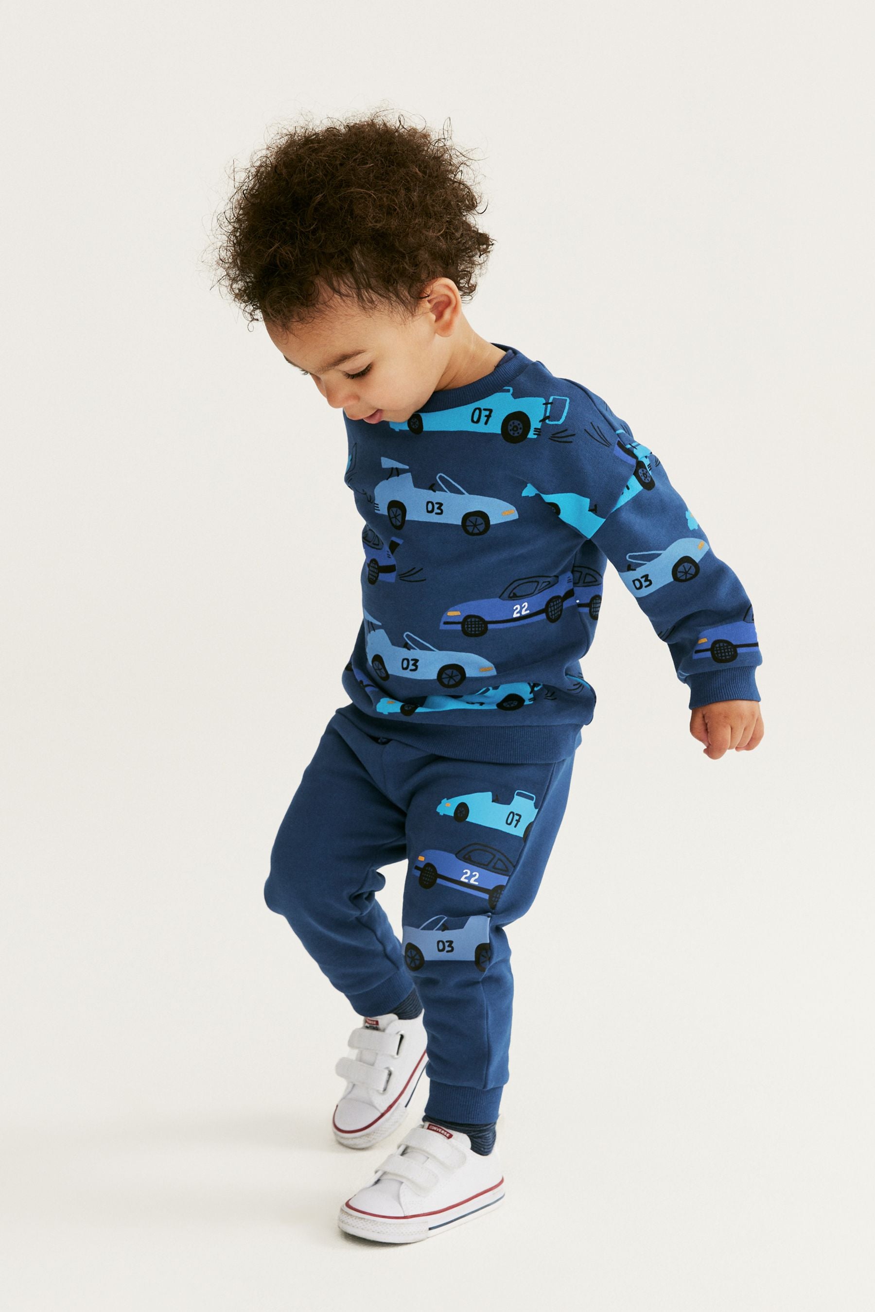 Blue Cars All Over Print Sweatshirt and Jogger Set (3mths-7yrs)