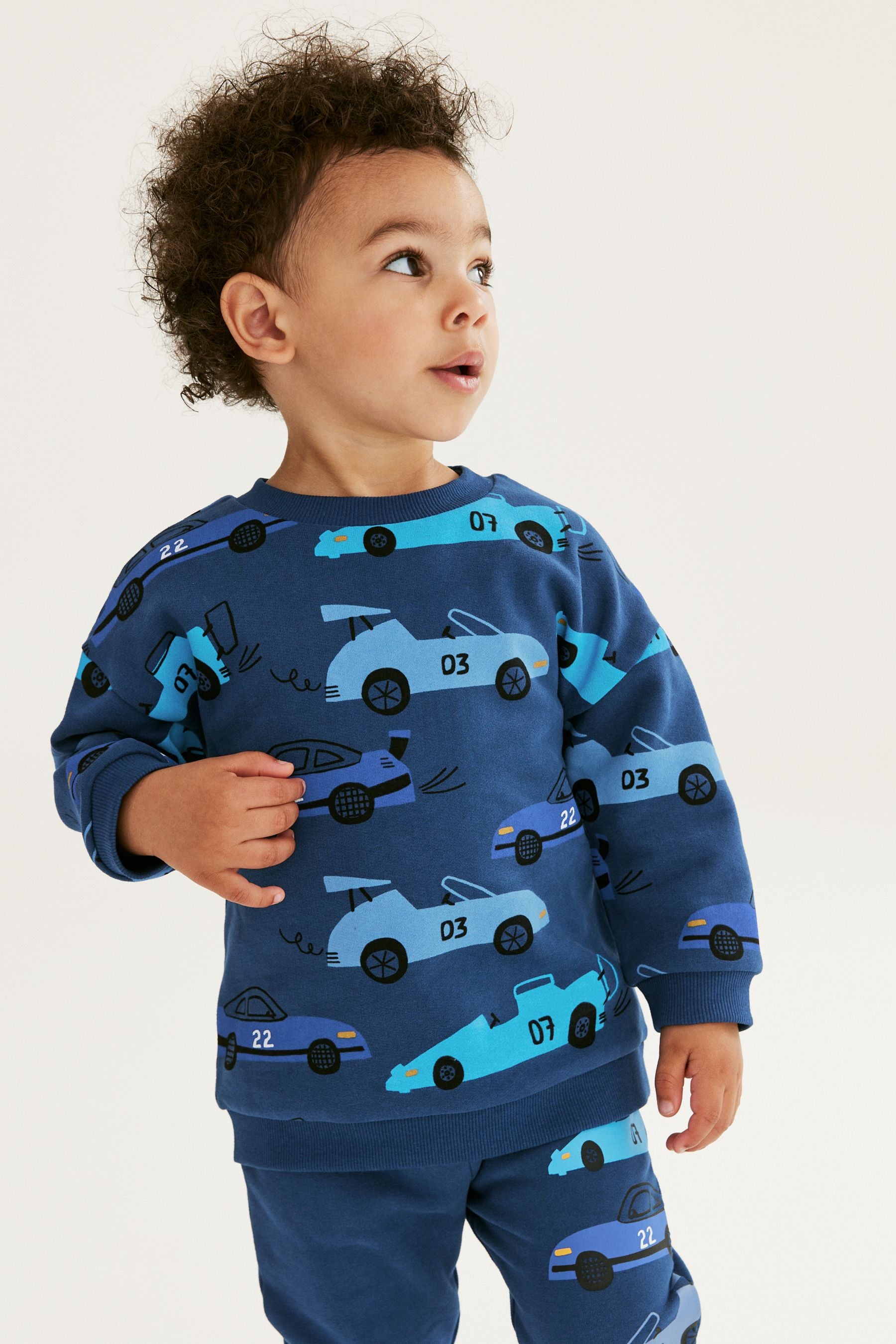 Blue Cars All Over Print Sweatshirt and Jogger Set (3mths-7yrs)