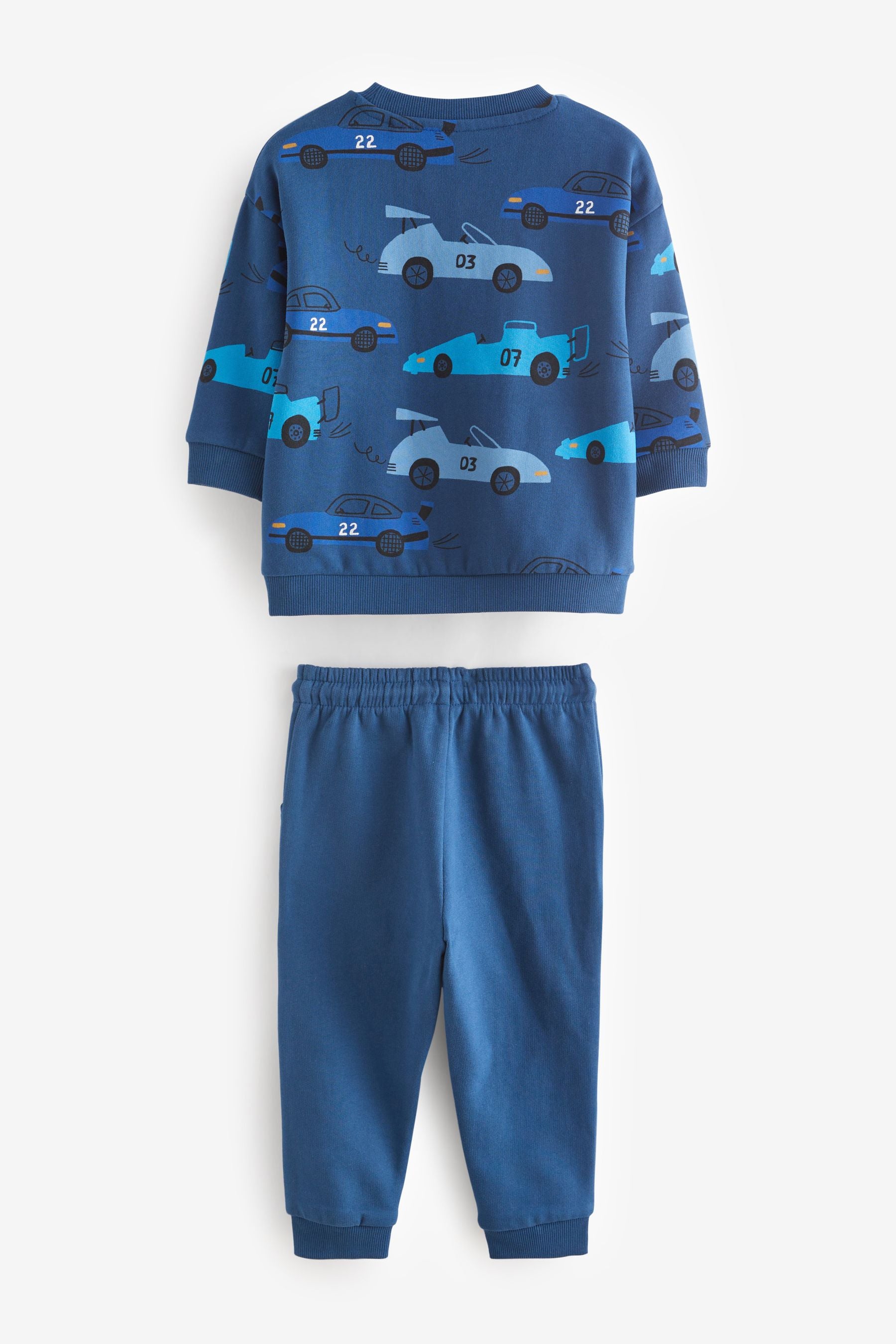 Blue Cars All Over Print Sweatshirt and Jogger Set (3mths-7yrs)