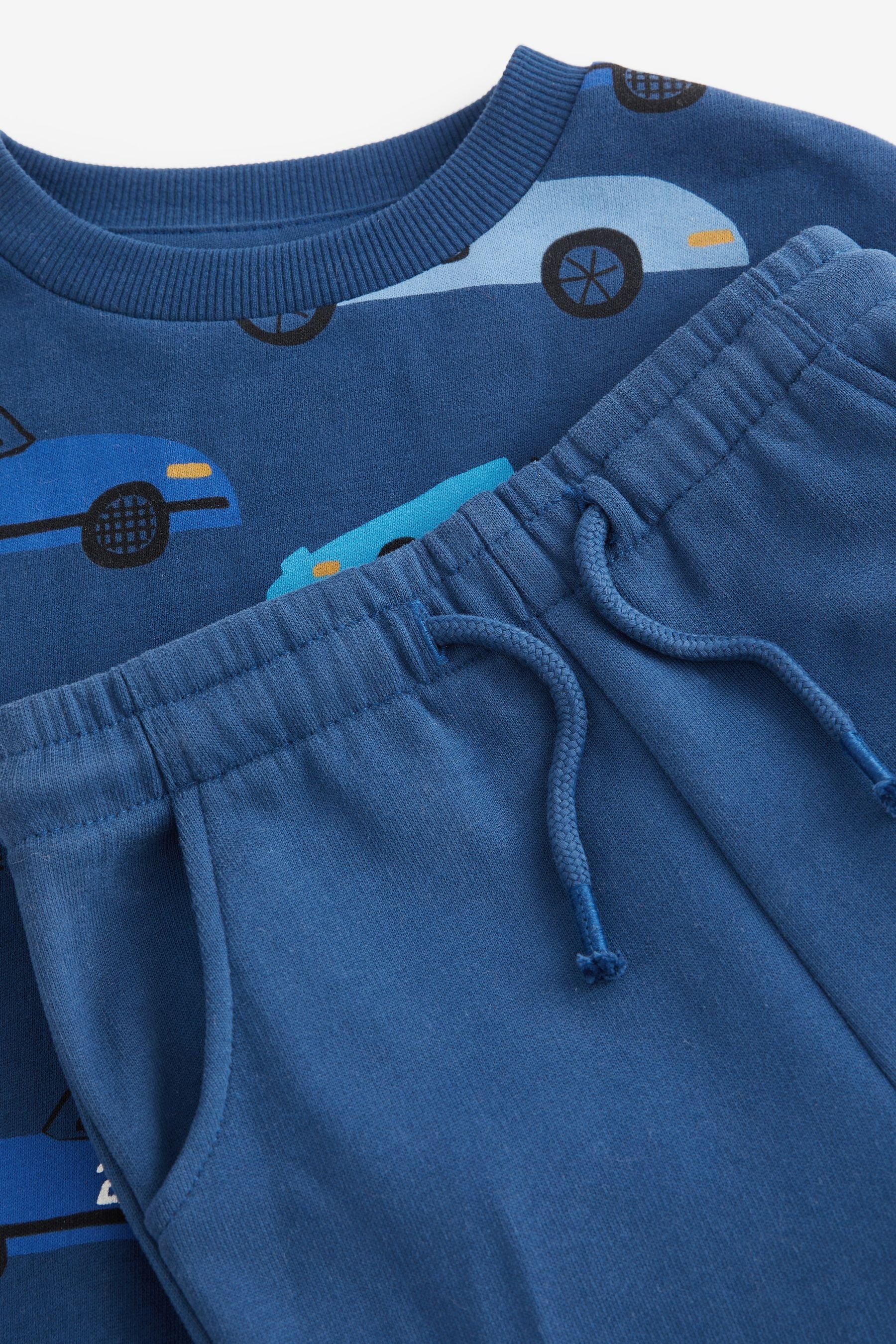 Blue Cars All Over Print Sweatshirt and Jogger Set (3mths-7yrs)