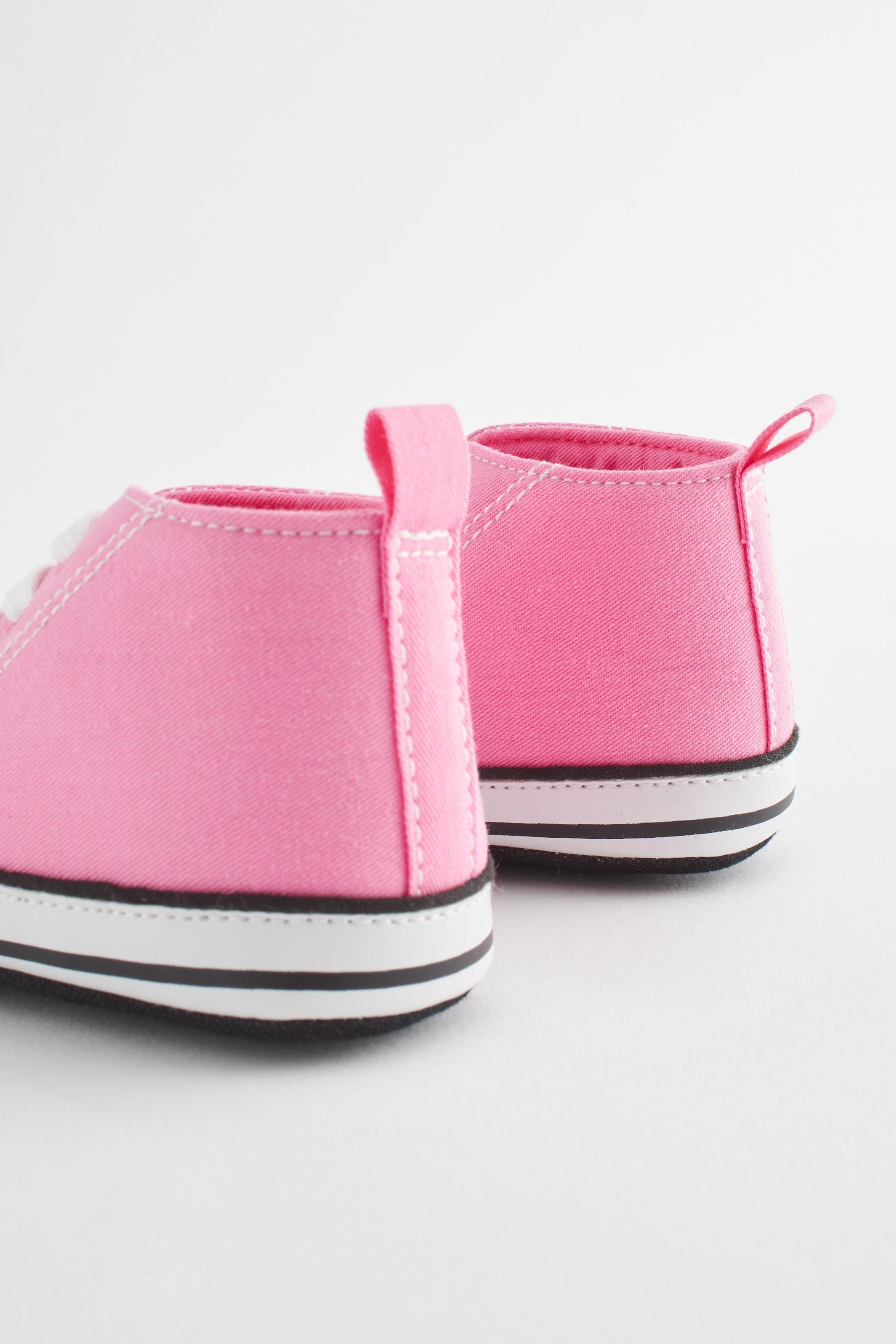 Hot Pink Canvas High Top Baby Trainers (0-24mths)