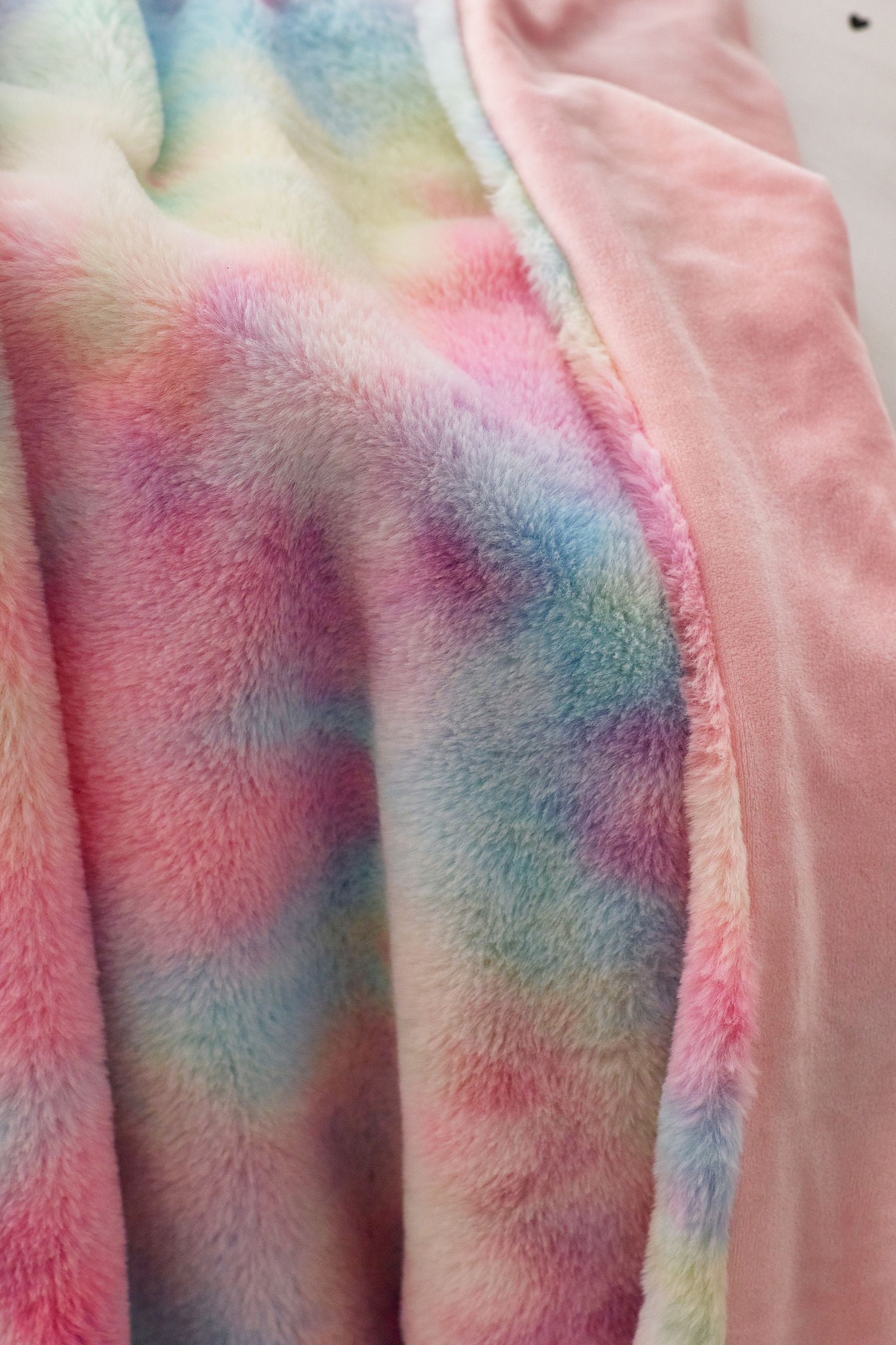 Multi Rainbow Ombre Rainbow Ombre Faux Fur Throw