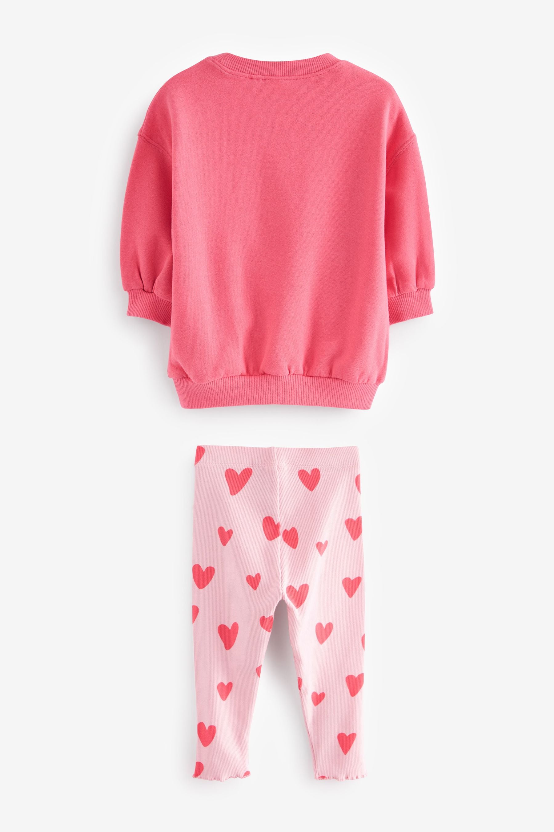 Bright Pink Printed Sweatshirt and Leggings Set (3mths-7yrs)