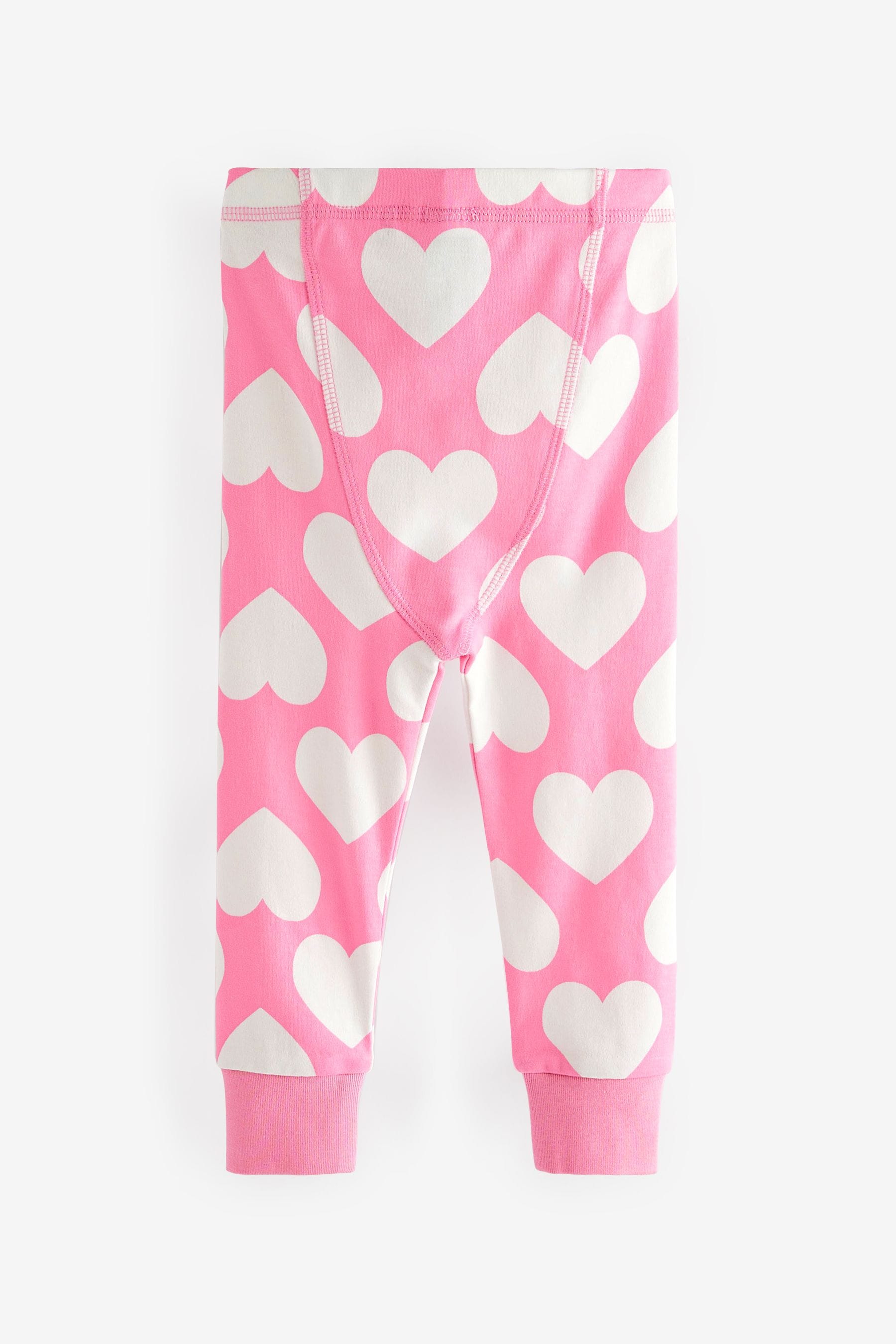 Pink/White Heart, Spot And Star Pyjamas 3 Pack (9mths-12yrs)