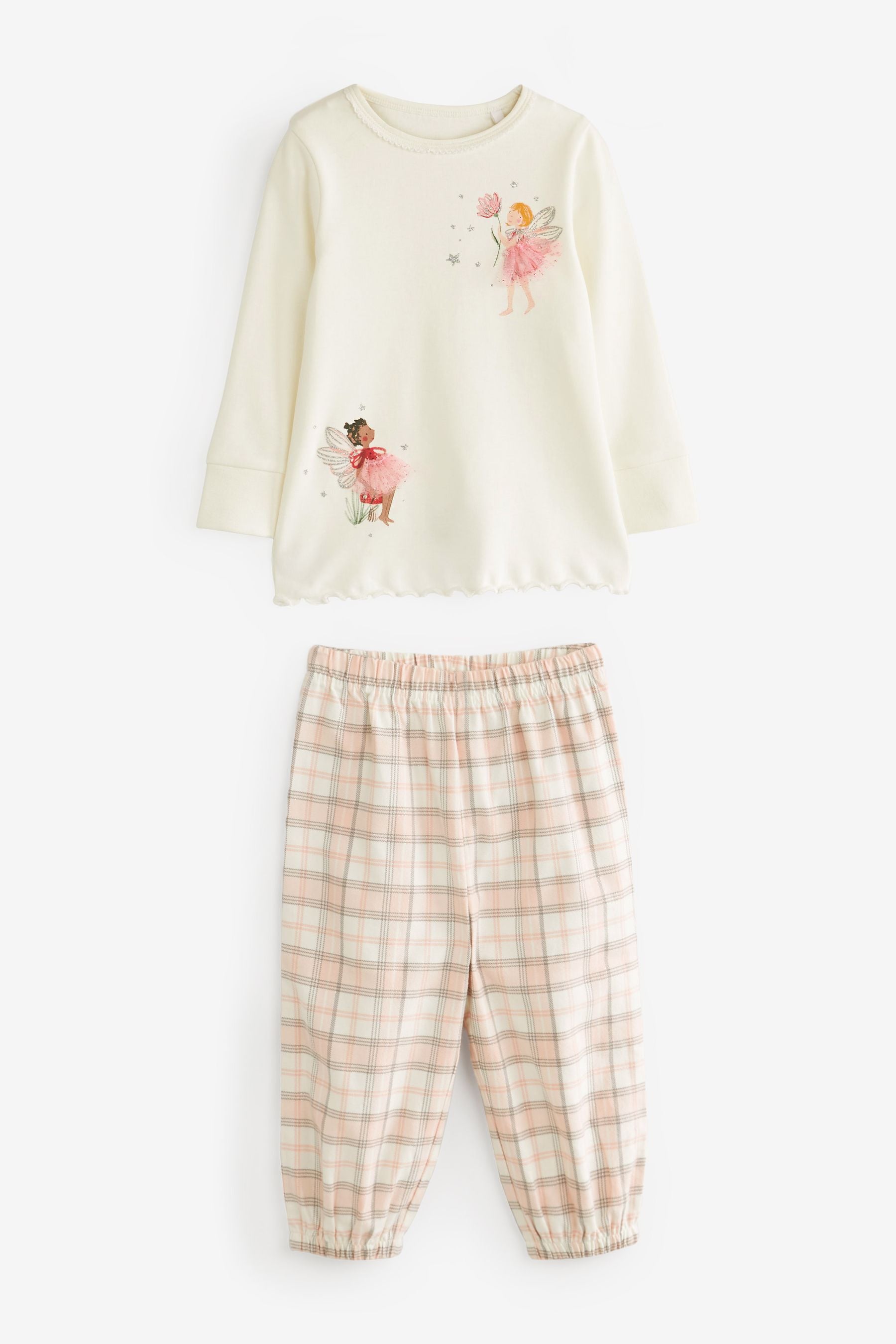 Pink/Cream Fairy Woven Bottom Pyjamas 2 Pack (9mths-10yrs)