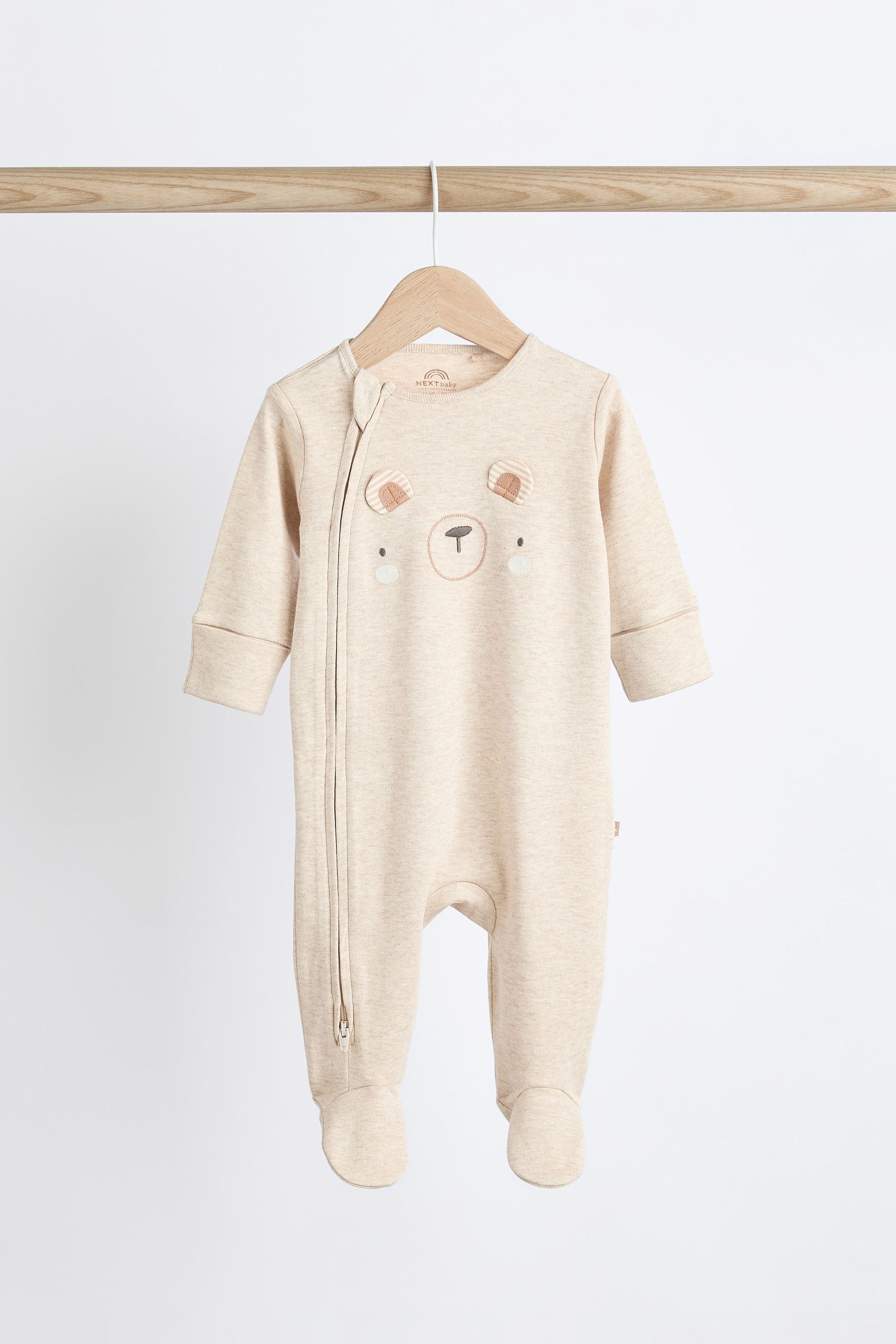 Neutral Baby Cotton Sleepsuits 3 Pack (0-2yrs)