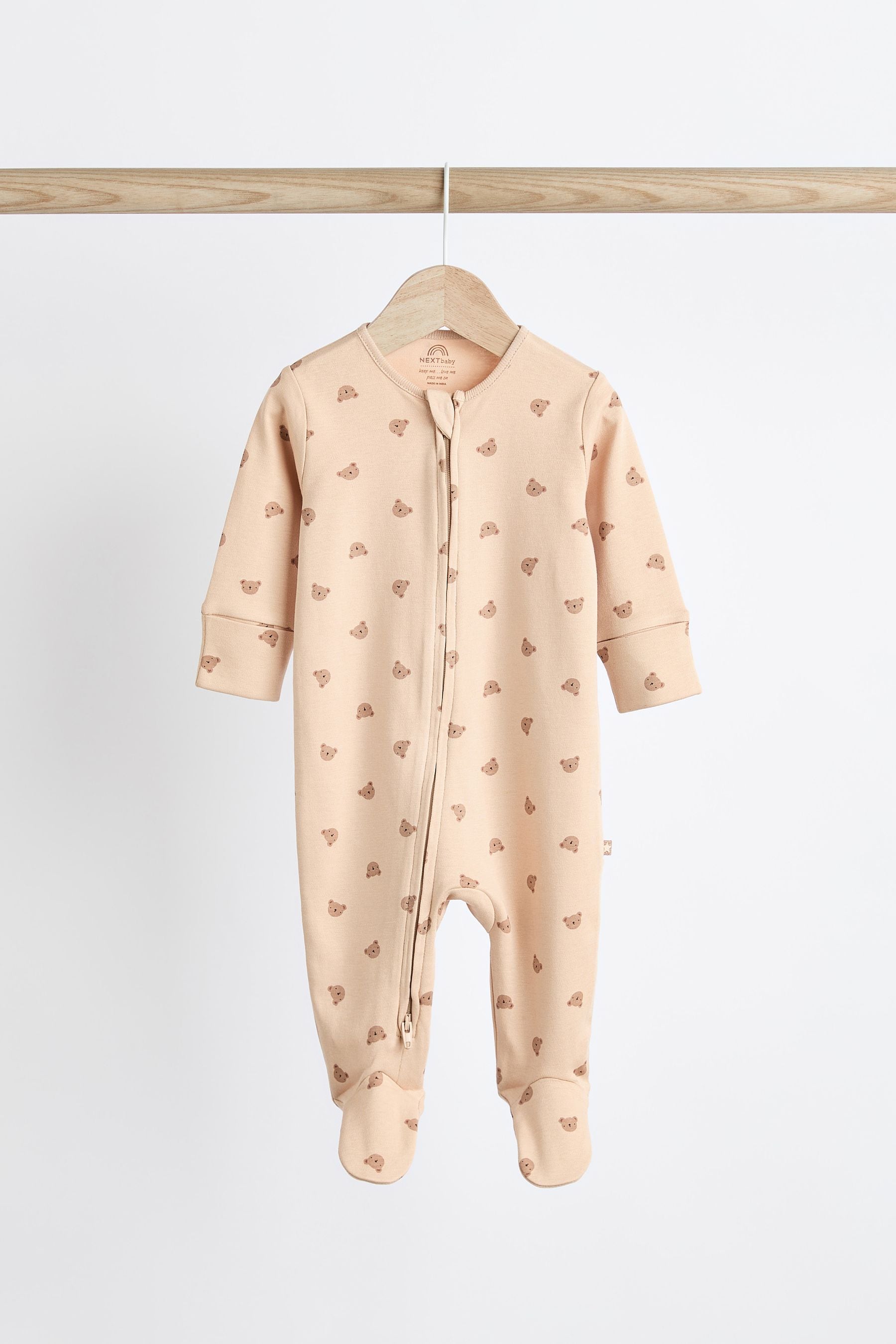 Neutral Baby Cotton Sleepsuits 3 Pack (0-2yrs)