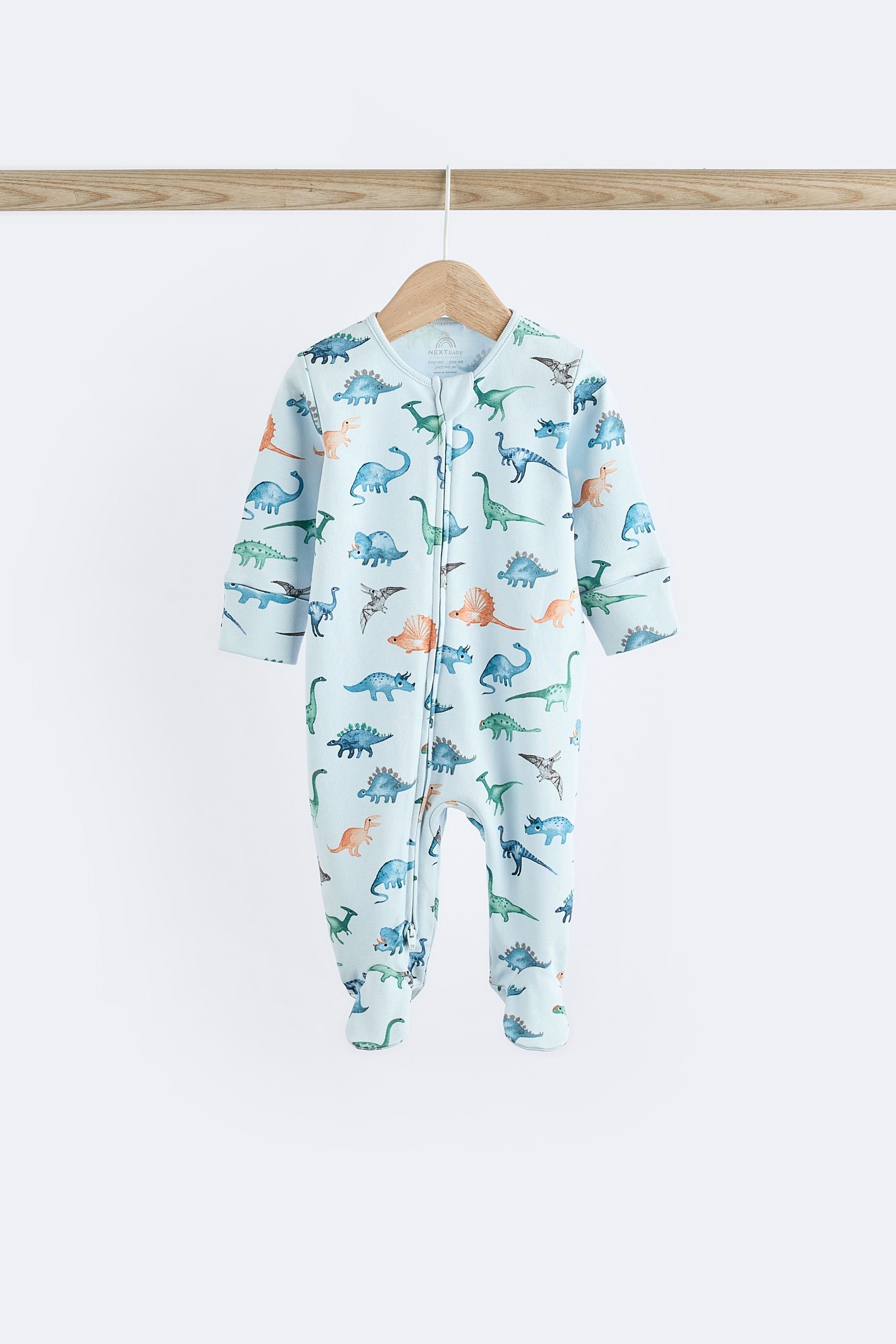 Blue Character Baby 2 Way Zip Sleepsuits 3 Pack (0mths-2yrs)