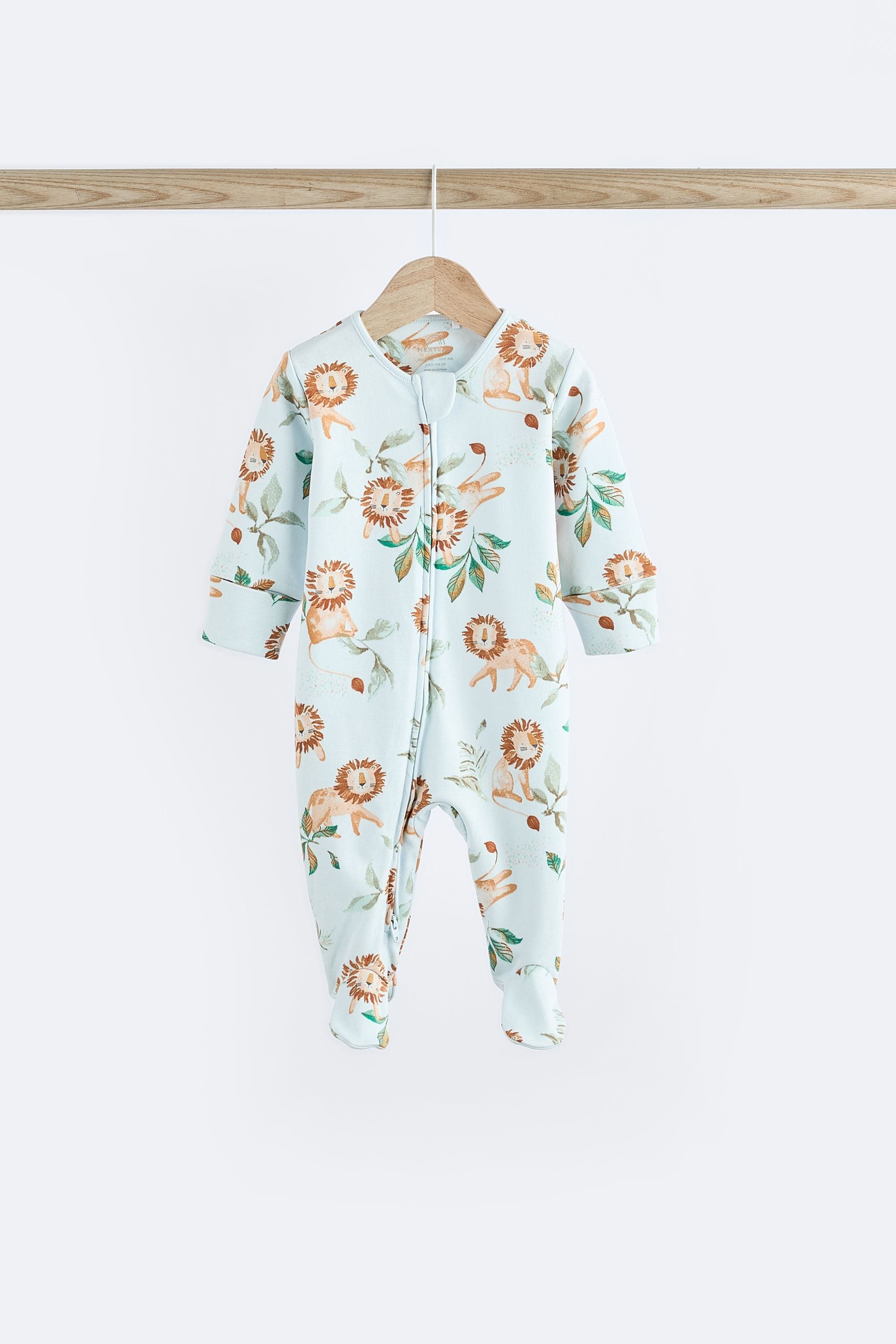 Blue Character Baby 2 Way Zip Sleepsuits 3 Pack (0mths-2yrs)