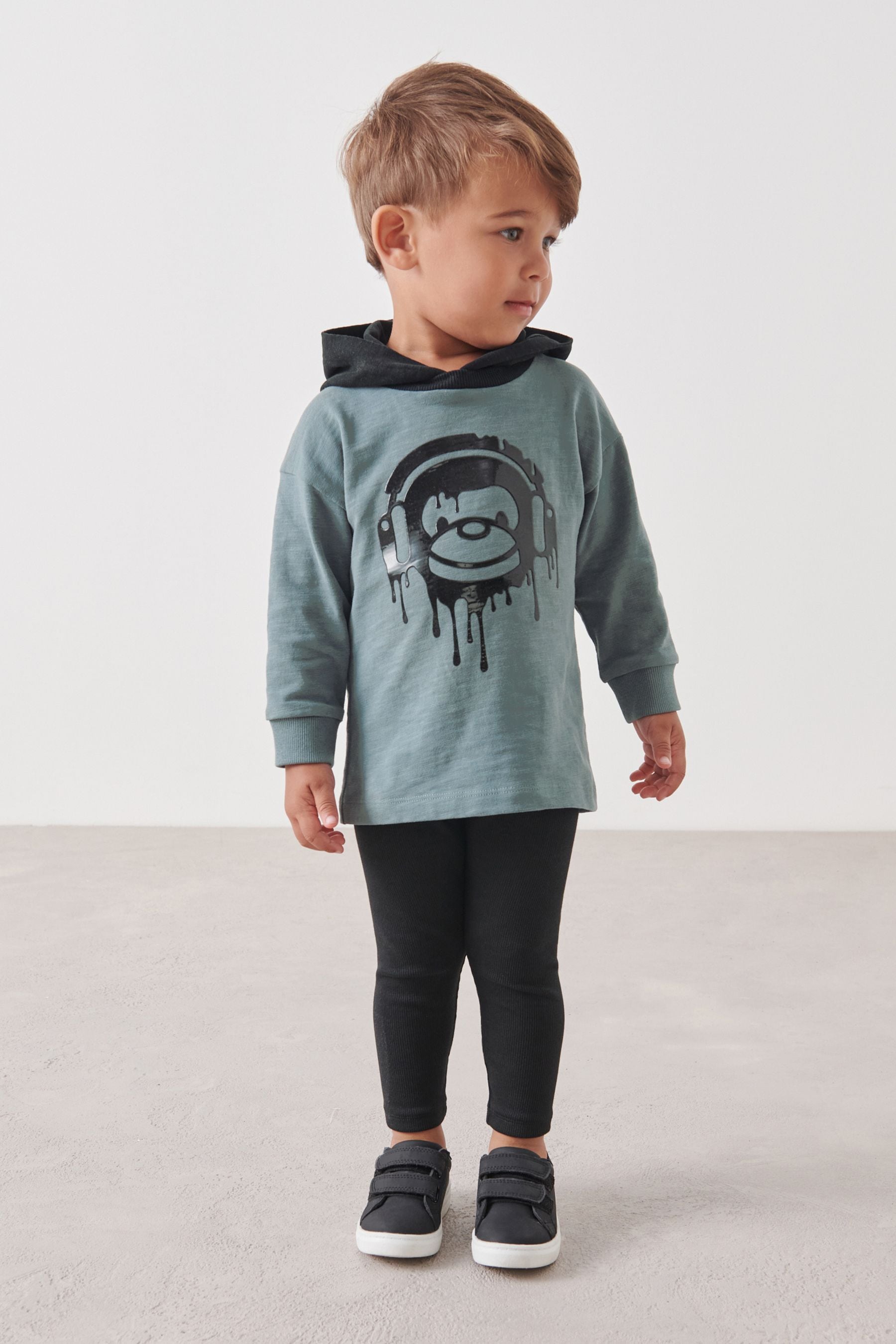 Blue/Black Long Sleeve Hoodie and Leggings Set (3mths-7yrs)