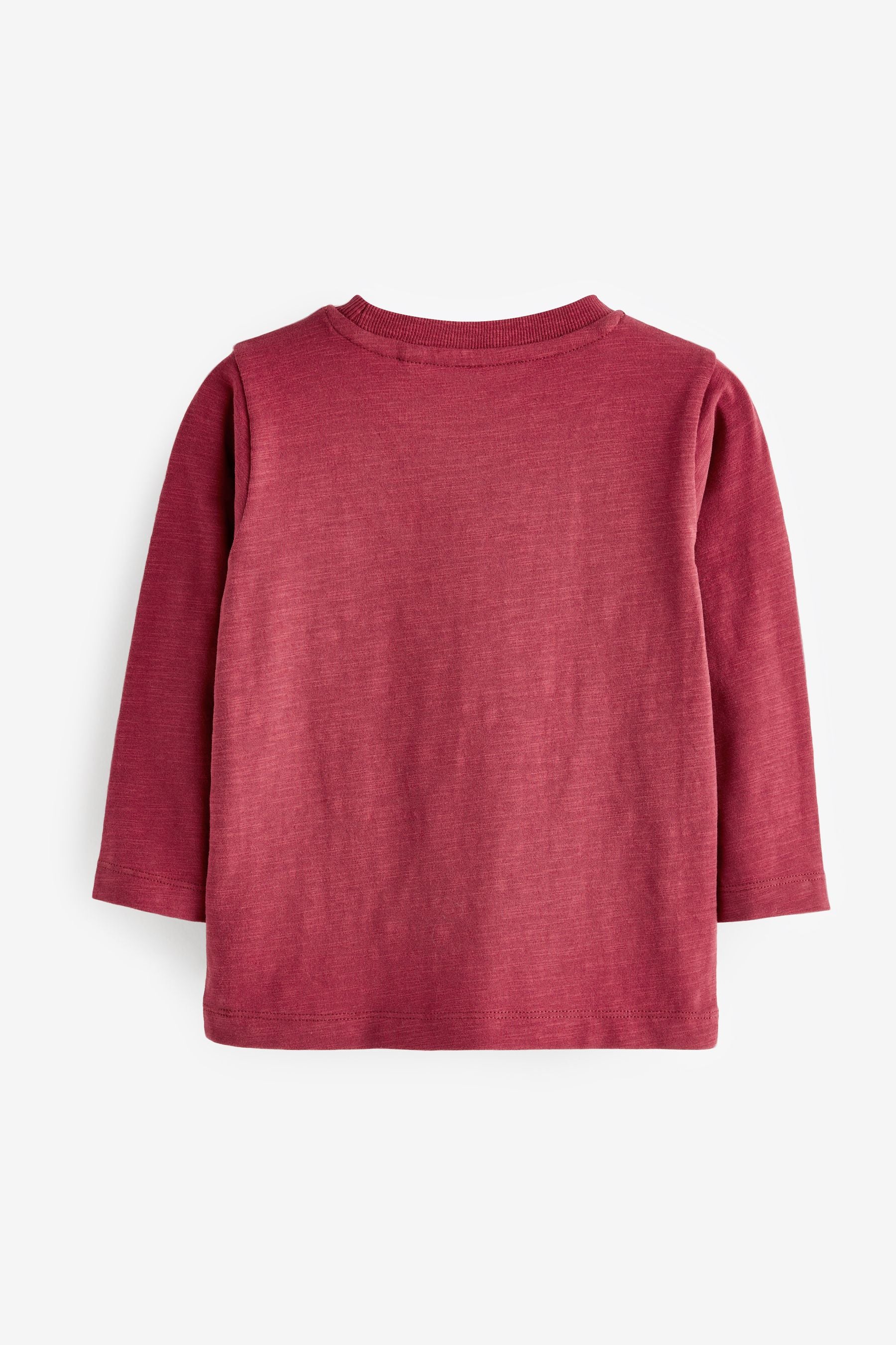 Plum Red Long Sleeve Plain T-Shirt (3mths-7yrs)