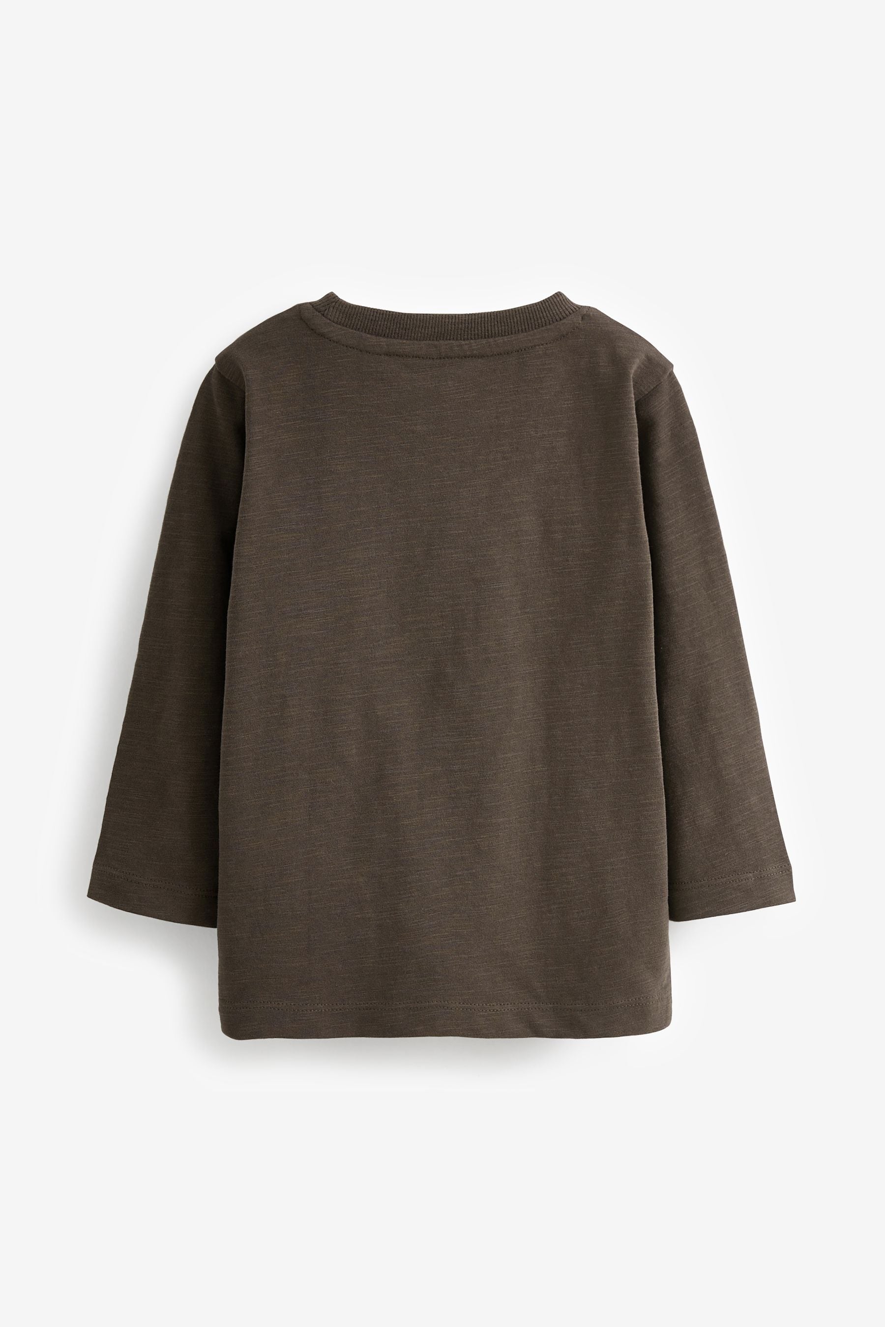 Brown Long Sleeve Plain T-Shirt (3mths-7yrs)