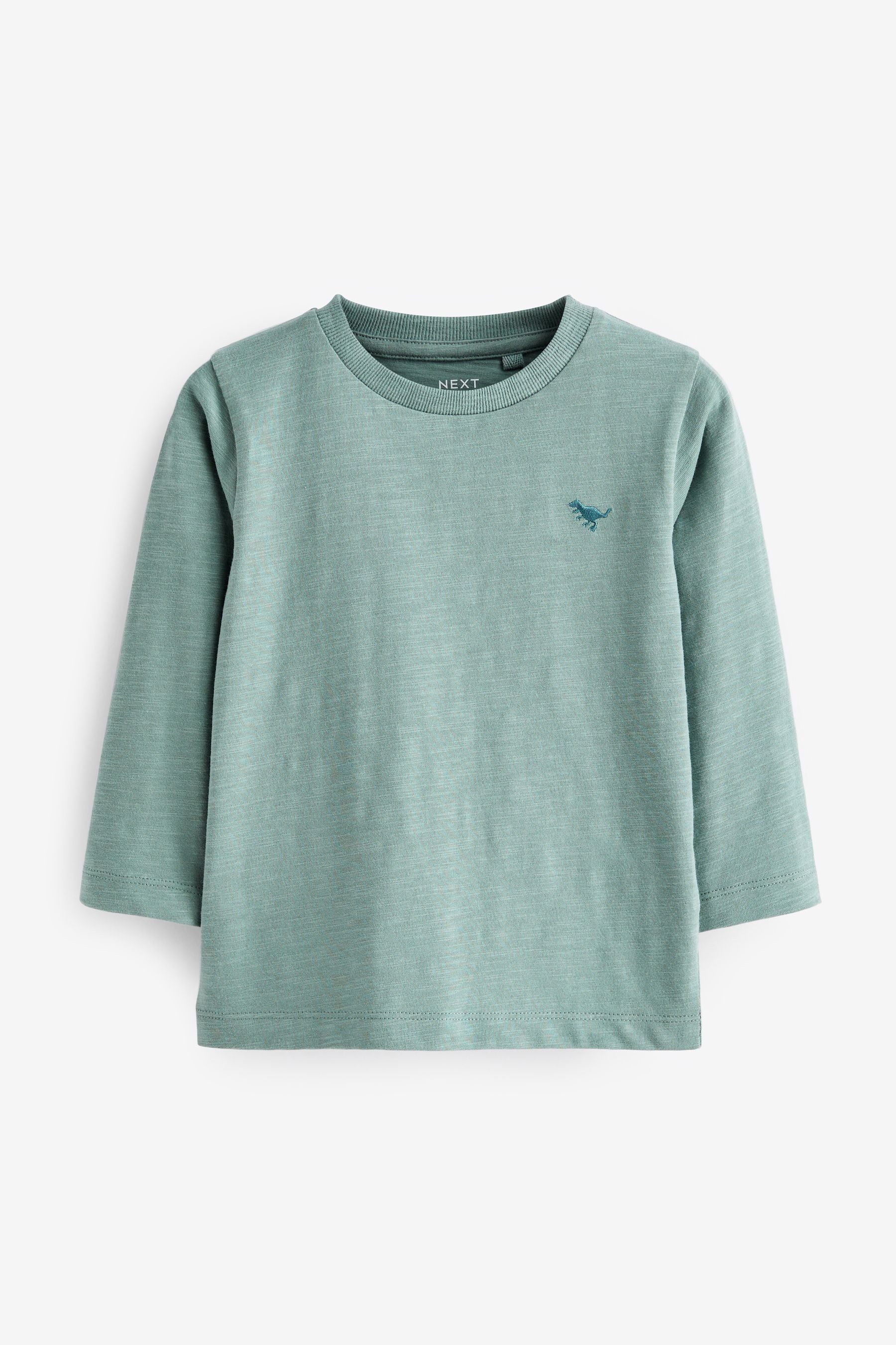 Mineral Blue Long Sleeve Plain T-Shirt (3mths-7yrs)