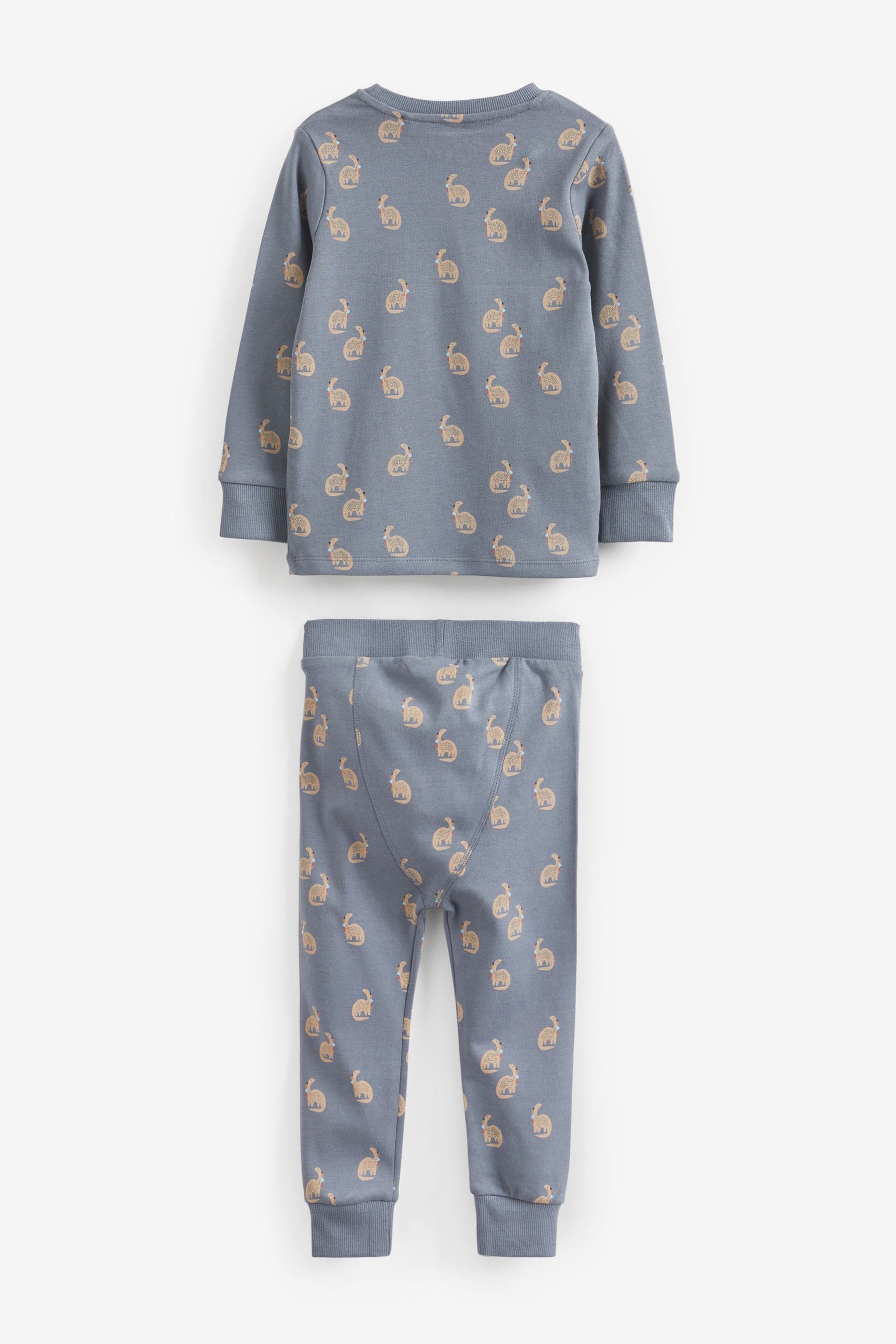 Blue Dinosaur Print 3 Pack Long Sleeve Pyjamas Set (9mths-8yrs)