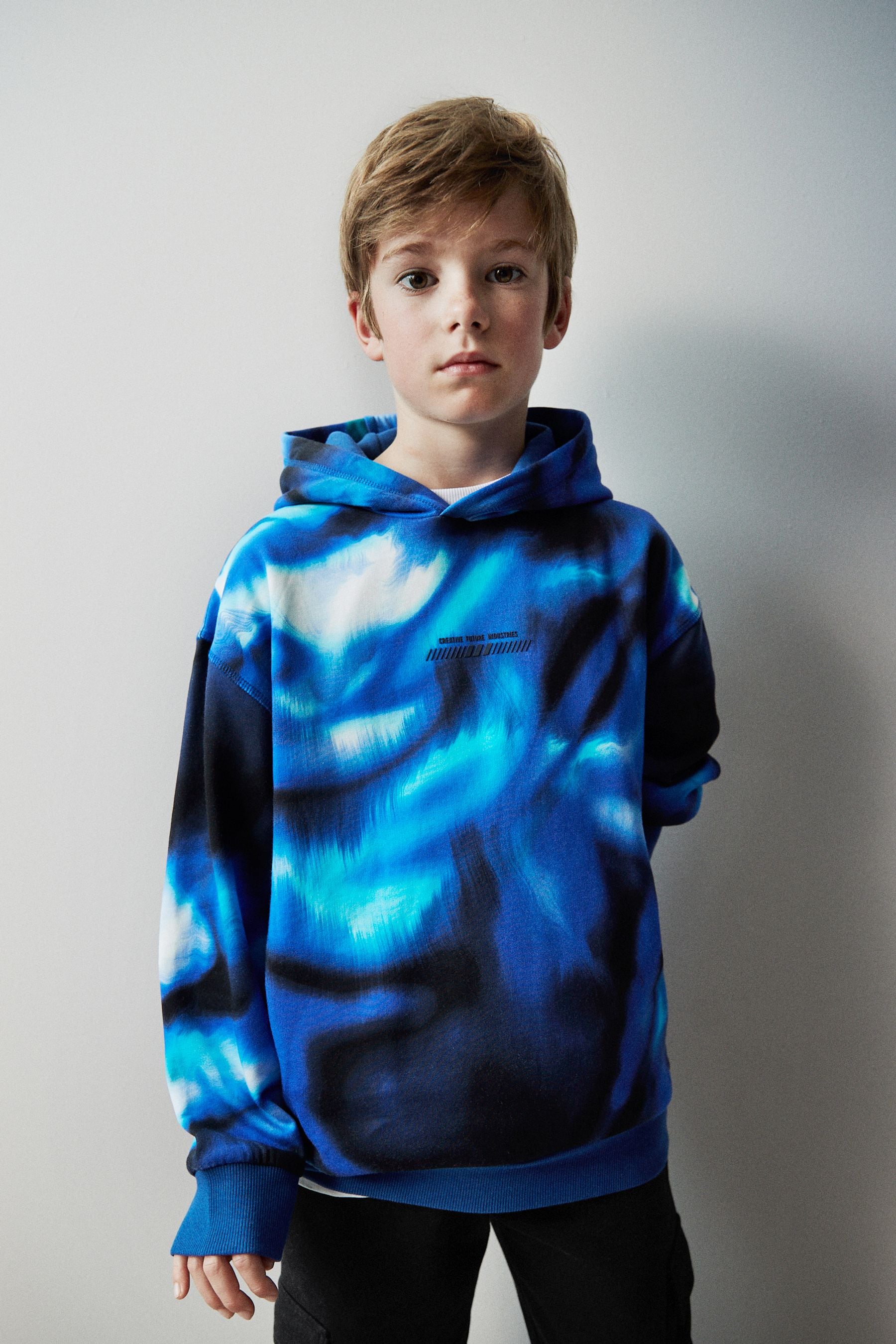 Blue Digital Print Hoodie (3-16yrs)