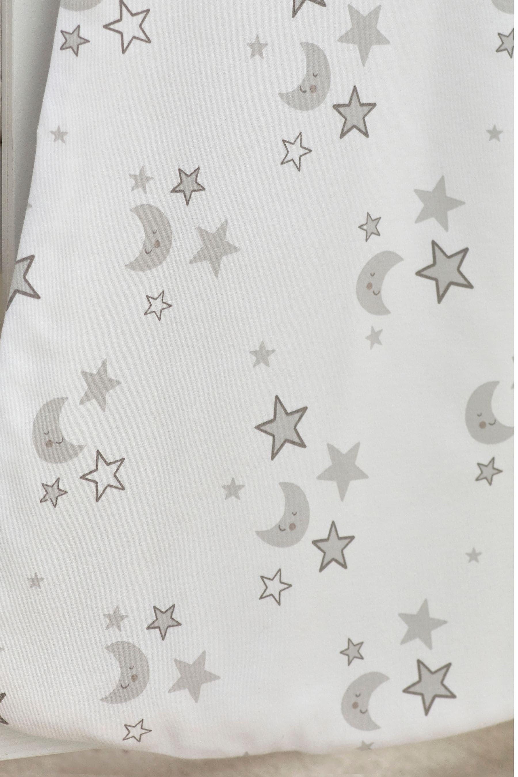 White Grey Moon & Stars Hip Dysplasia 100% Cotton Sleep Bag