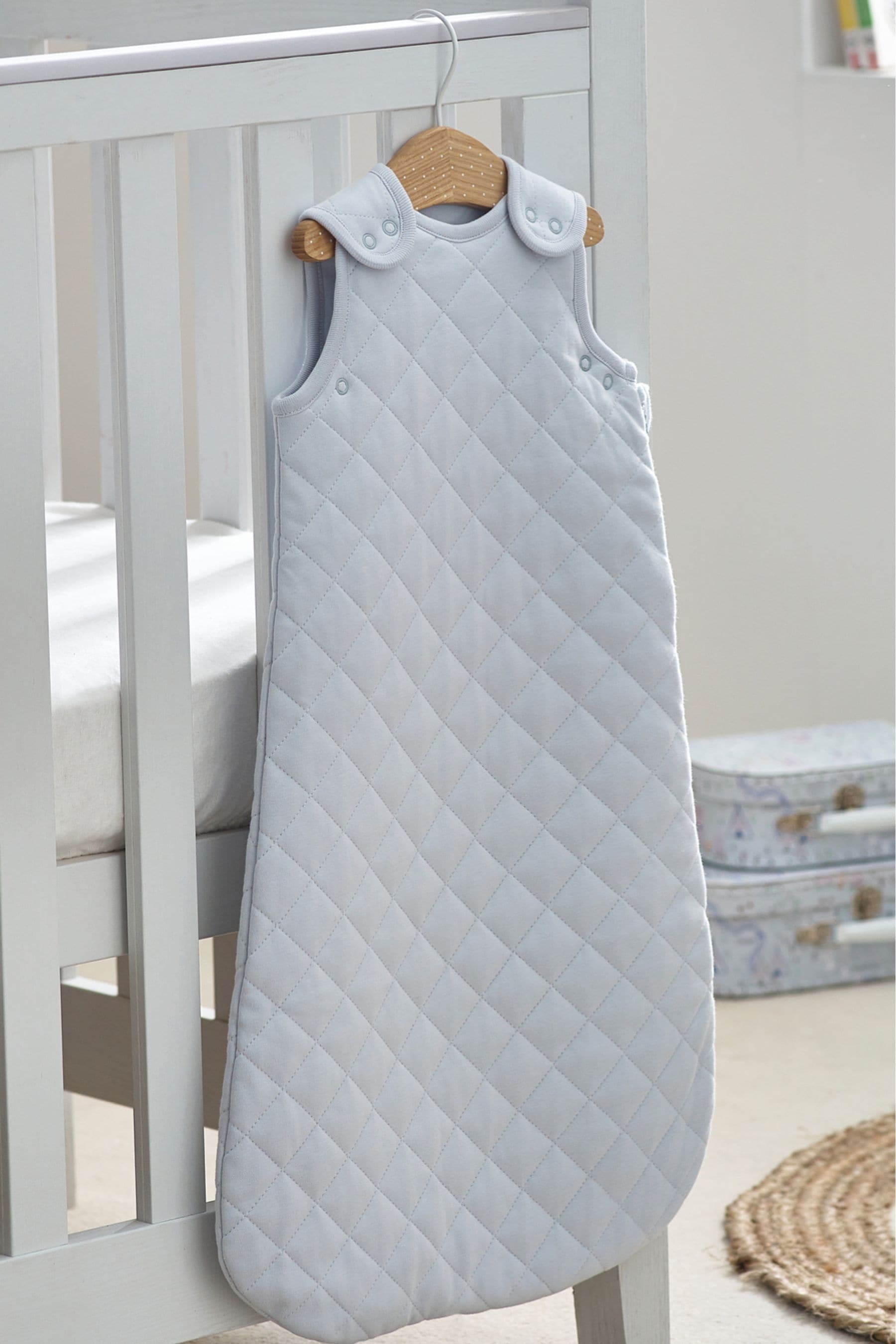 Blue Quilted Baby 2.5 Tog 100% Cotton Sleep Bag