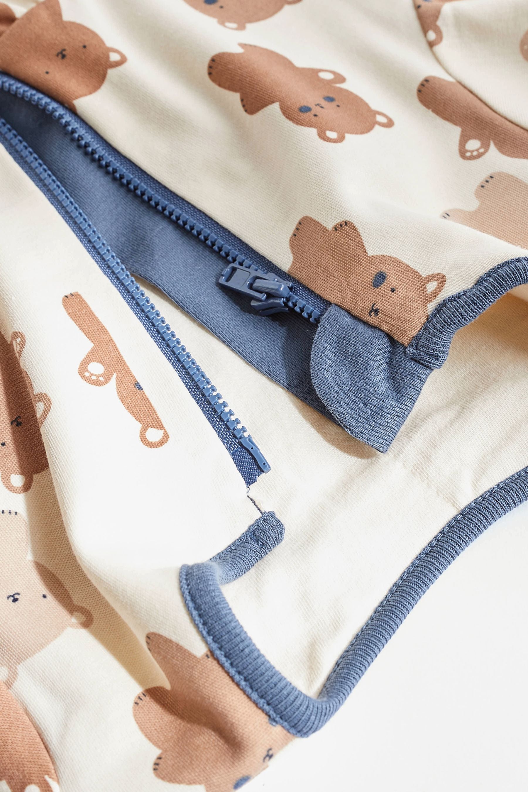 Natural Teddy Bear Baby 100% Cotton Long Sleeve 2 Tog Sleep Bag