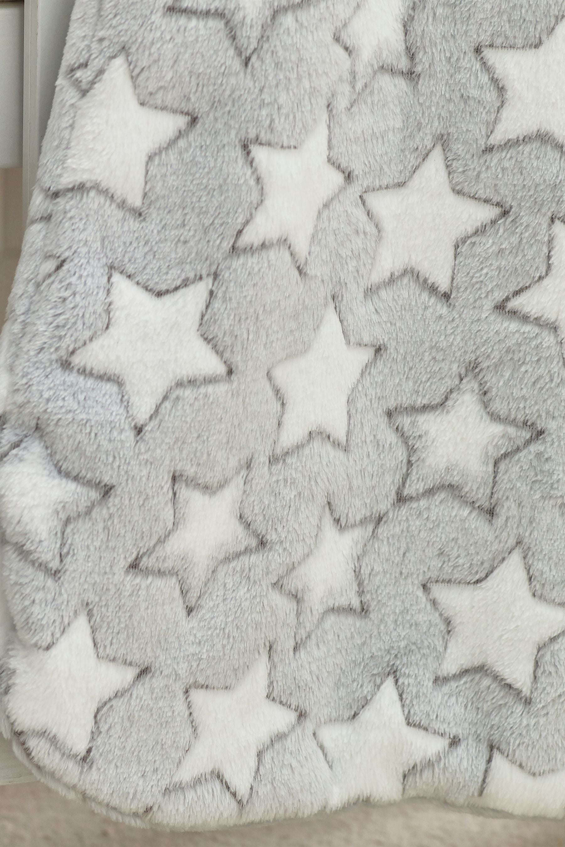 Grey Stars 2.5 Tog Fleece Supersoft Baby Sleep Bag