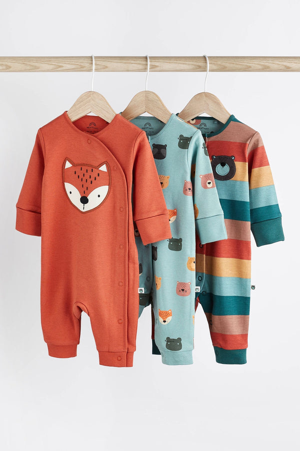 Orange Baby Sleepsuits 3 Pack (0-2yrs)