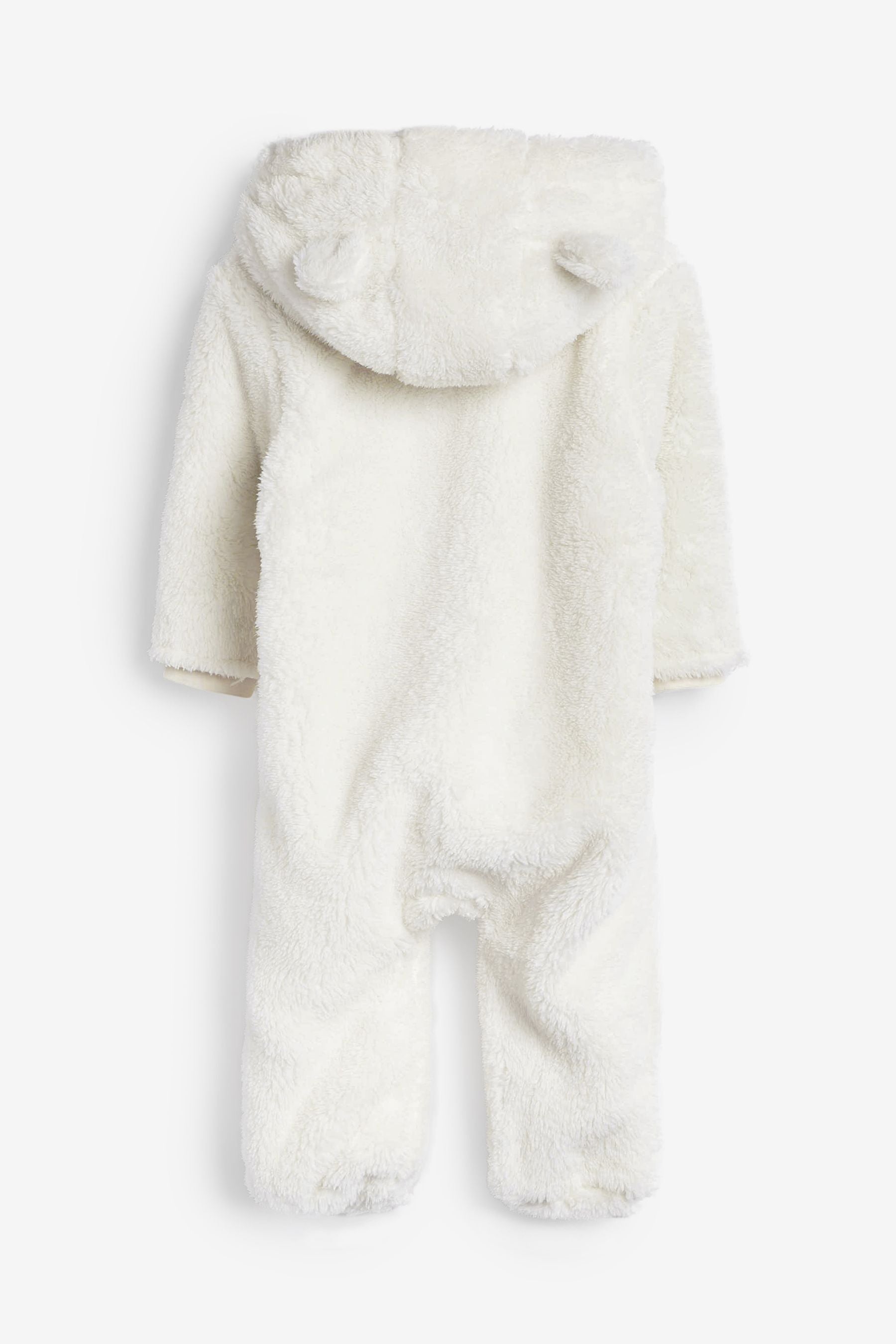 Ecru Cream Cosy Fleece Bear Baby Pramsuit (0mths-2yrs)