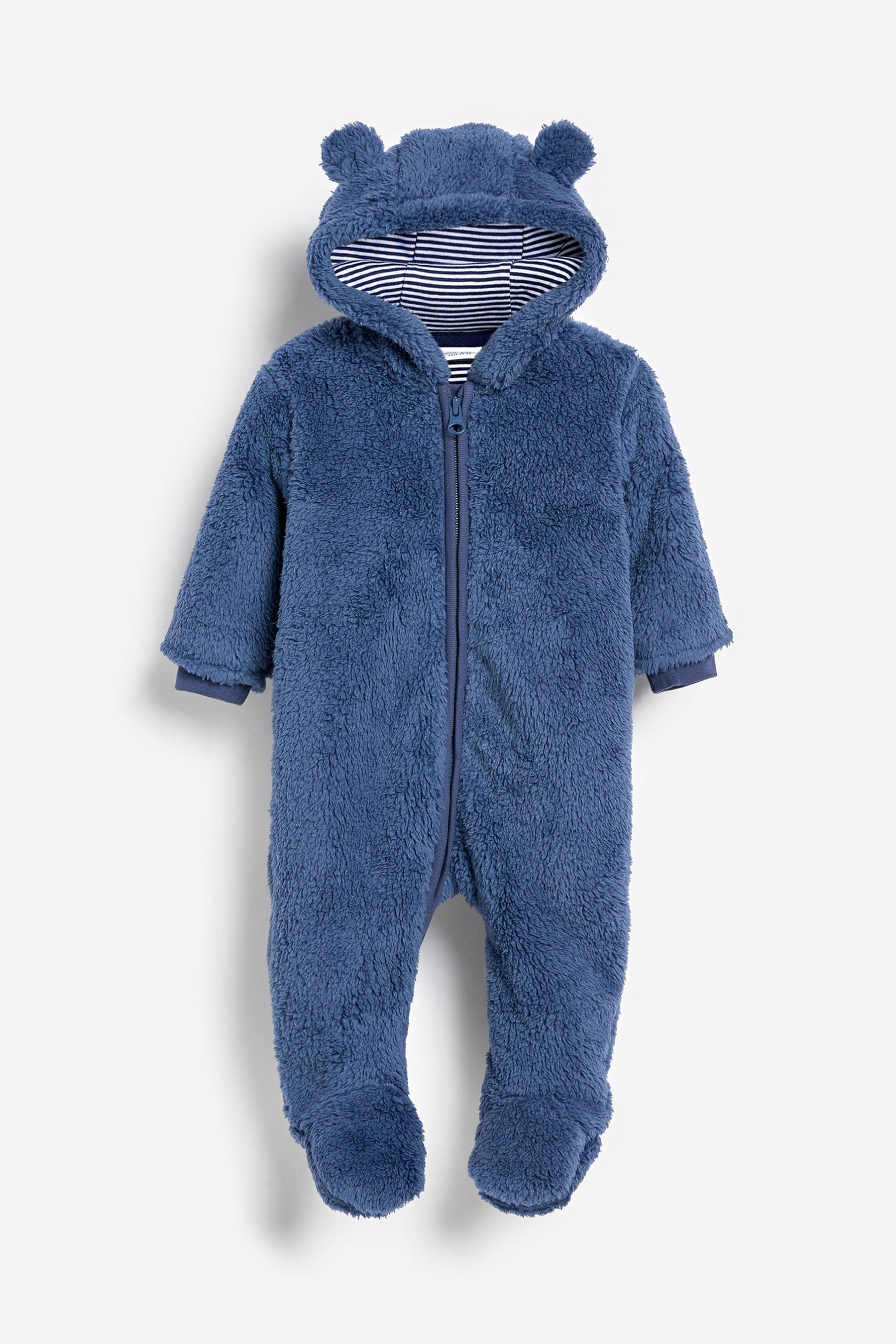 Navy Blue Cosy Fleece Bear Baby Pramsuit (0mths-2yrs)