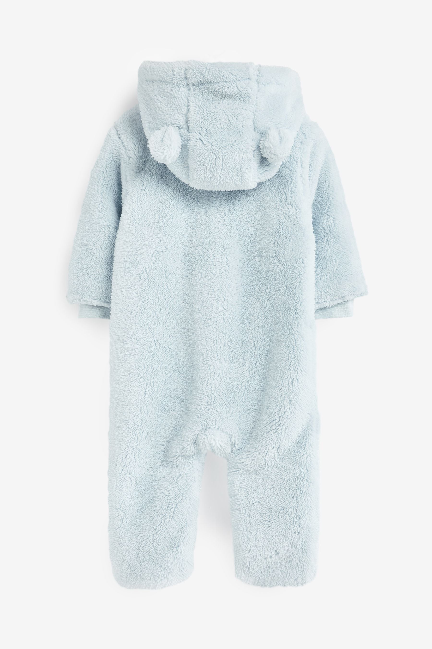 Blue Cosy Fleece Bear Baby Pramsuit (0-18mths)