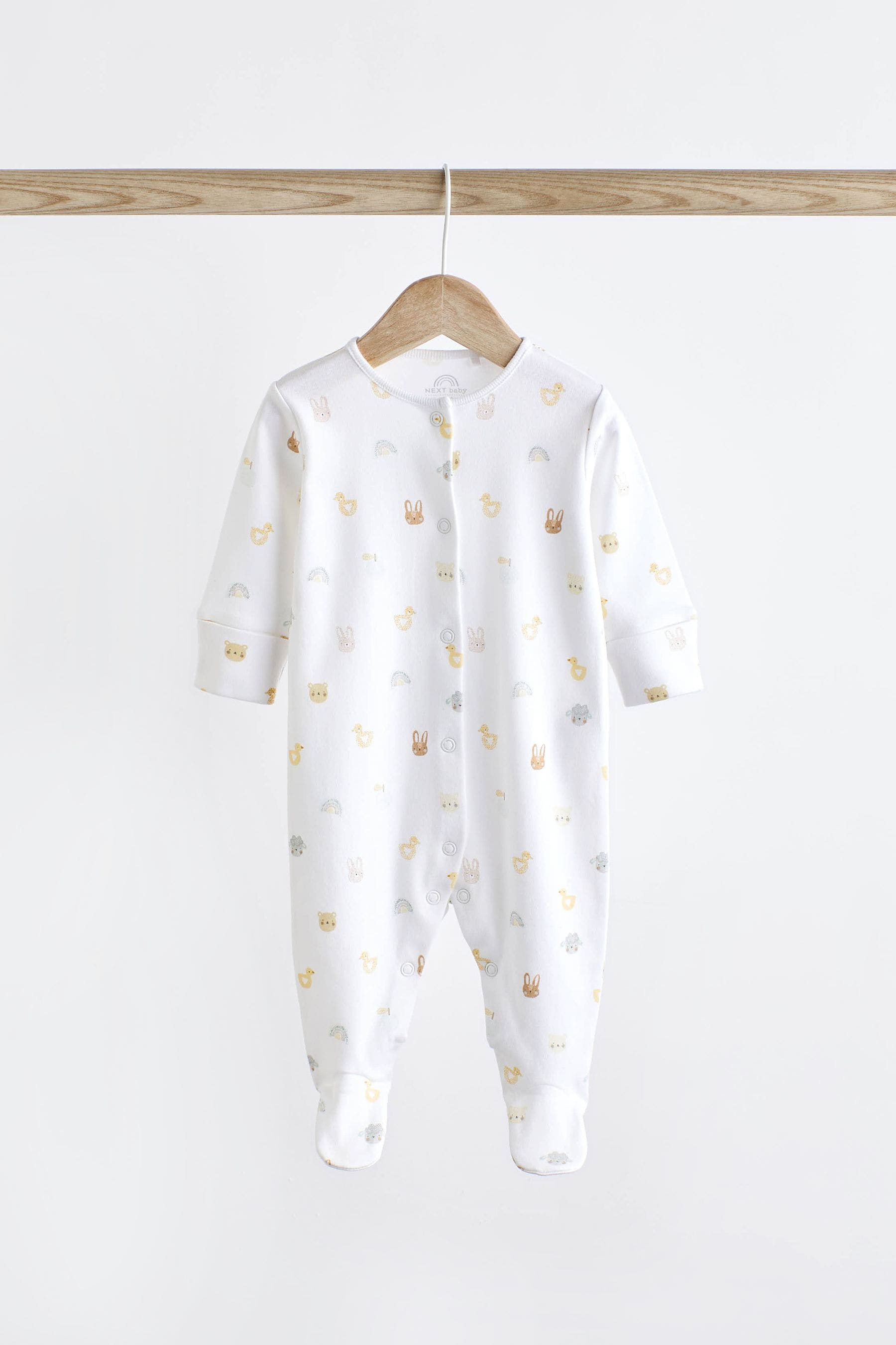 White Delicate Baby Sleepsuits 3 Pack (0-2yrs)