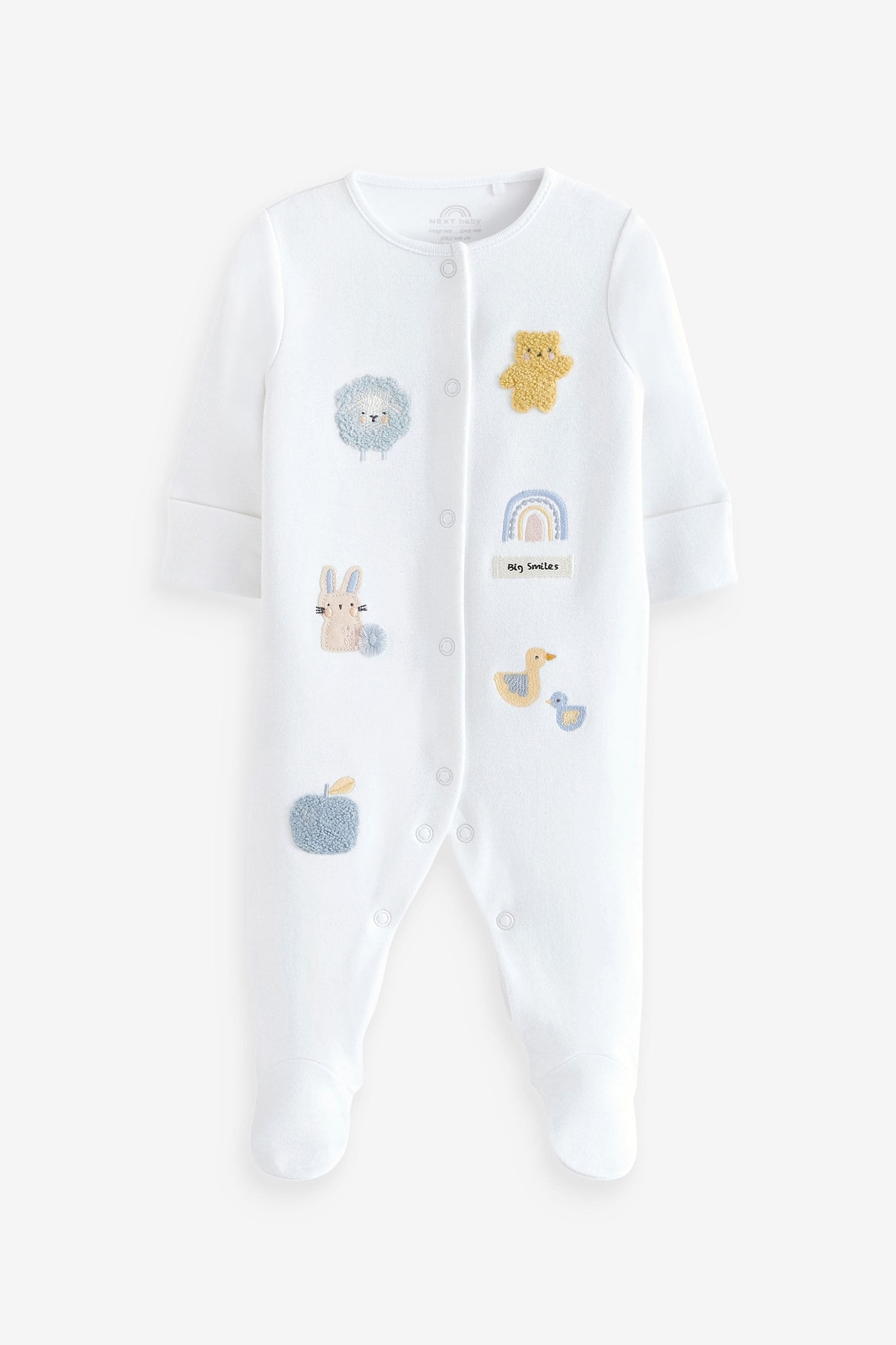 White Delicate Baby Sleepsuits 3 Pack (0-2yrs)