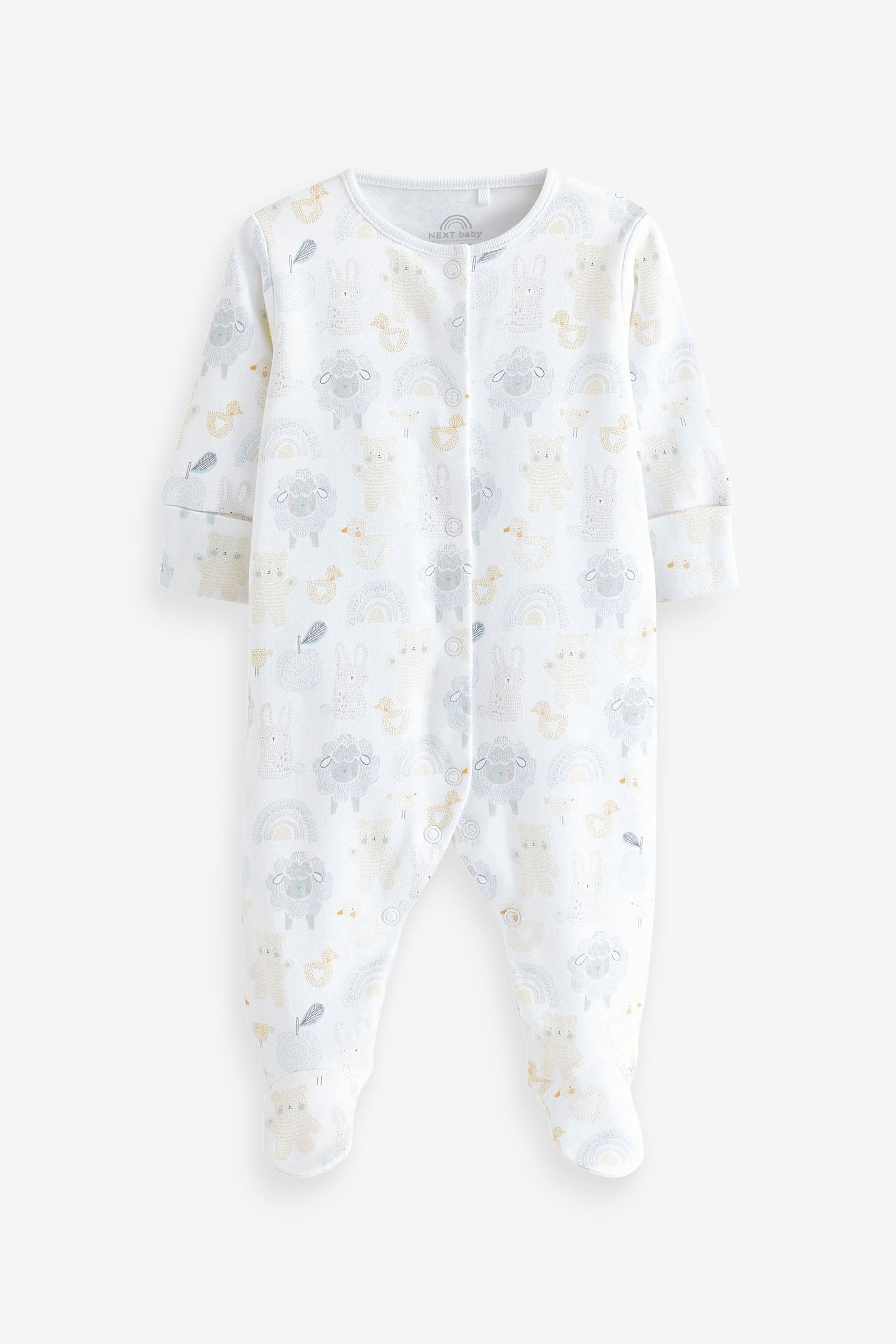 White Delicate Baby Sleepsuits 3 Pack (0-2yrs)