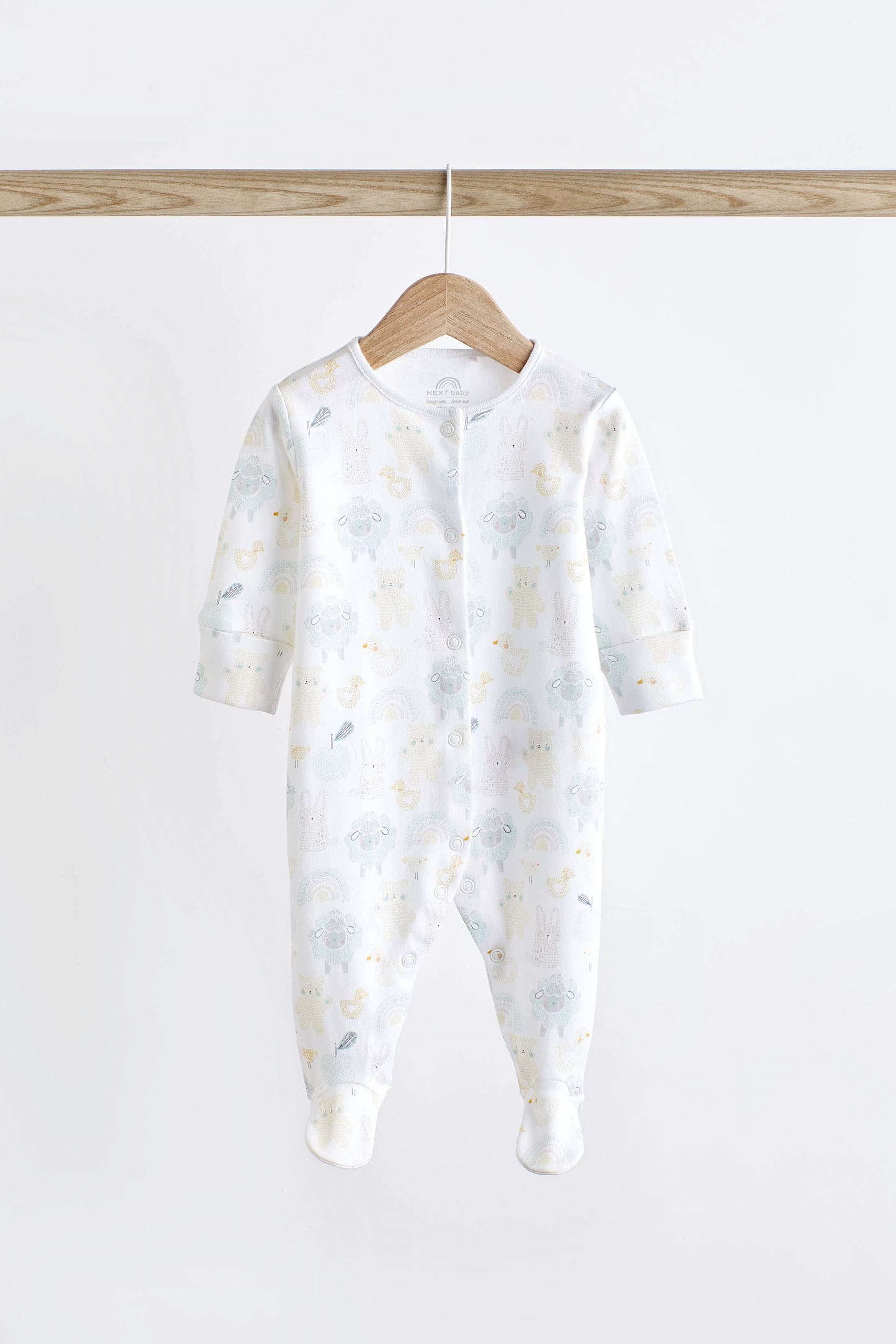 White Delicate Baby Sleepsuits 3 Pack (0-2yrs)