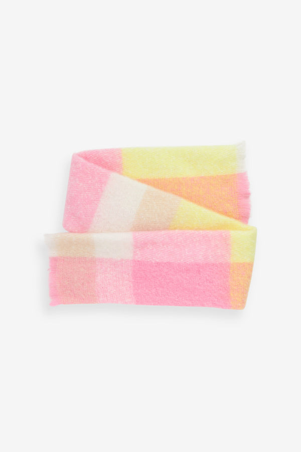 Pink/Yellow Check Soft Brushed Scarf (3-16yrs)