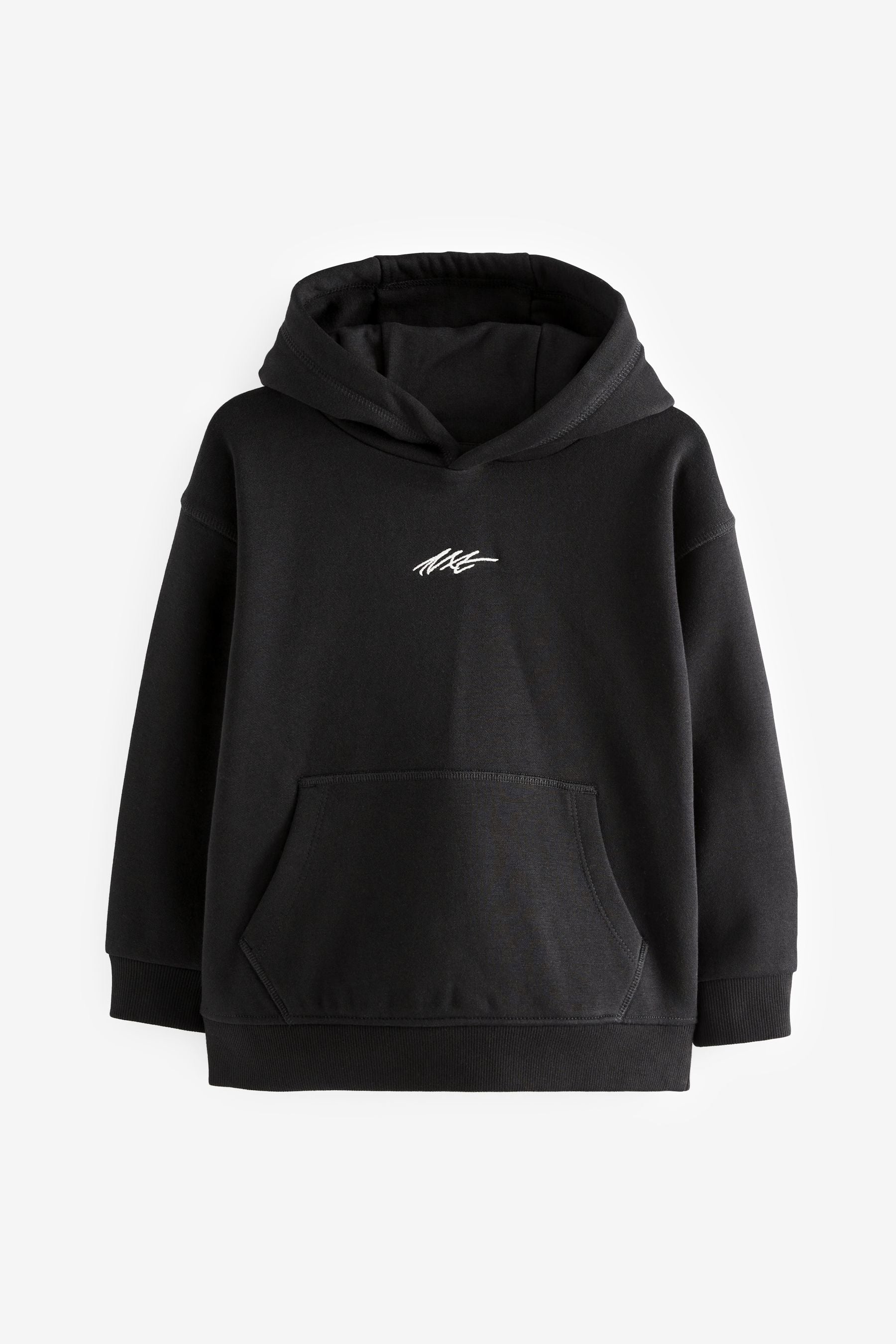 Black Plain Jersey Hoodie (3-16yrs)