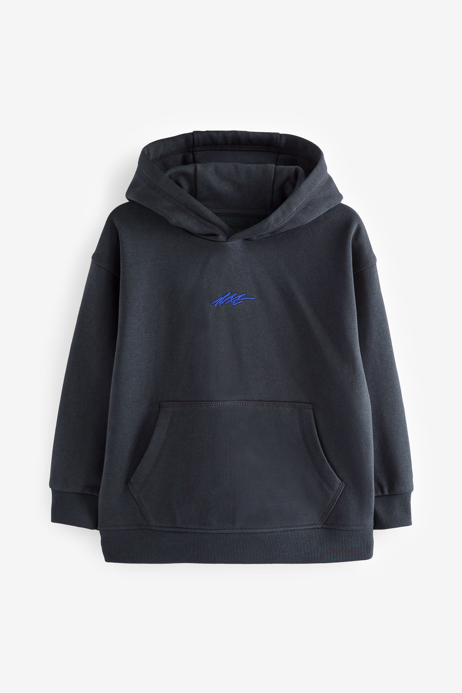 Navy Blue Plain Jersey Hoodie (3-16yrs)