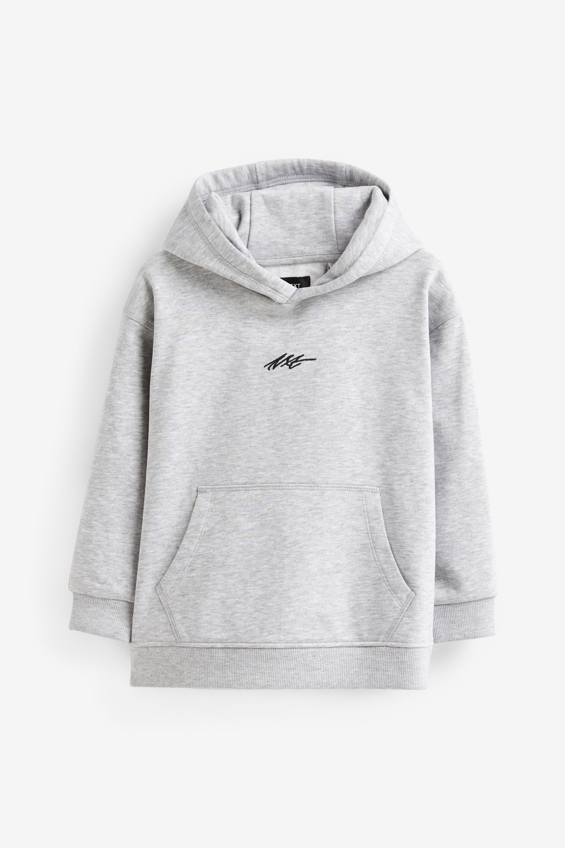 Grey Marl Plain Jersey Hoodie (3-16yrs)