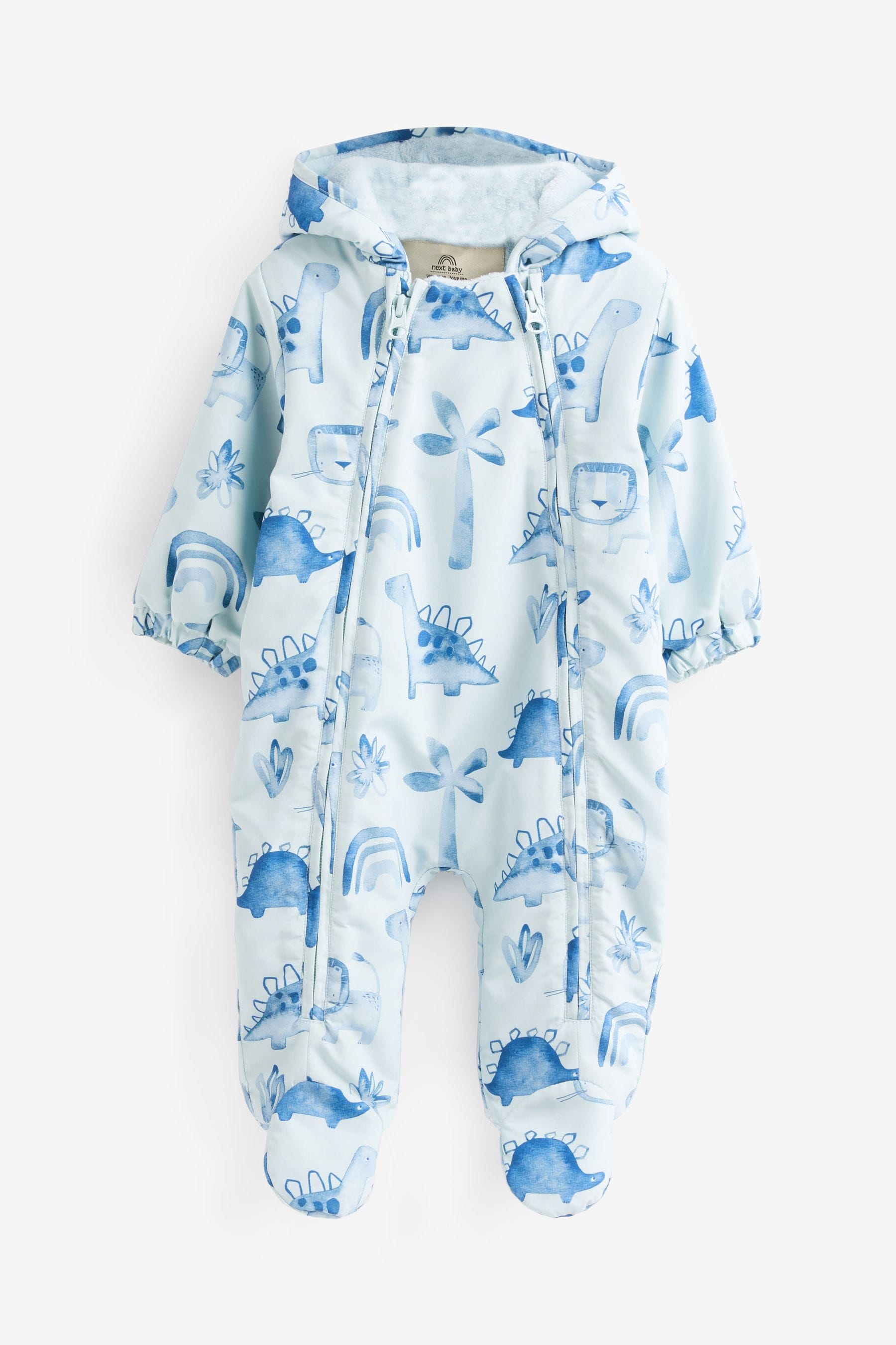 Blue Dinosaur Lightweight Baby All-In-One Pramsuit (0mths-2yrs)