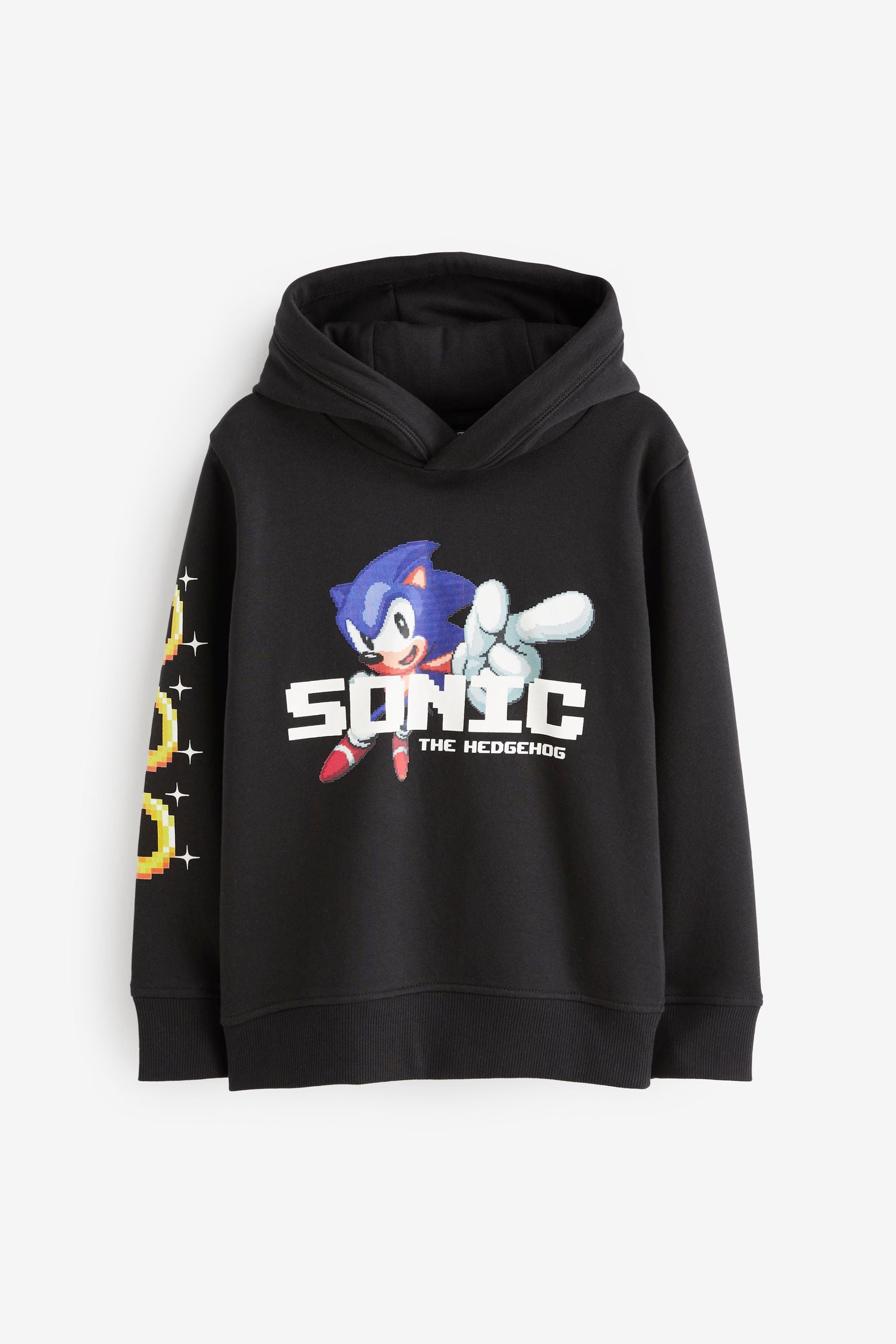 Black Sonic The Hedgehog Sonic License Hoodie (3-16yrs)