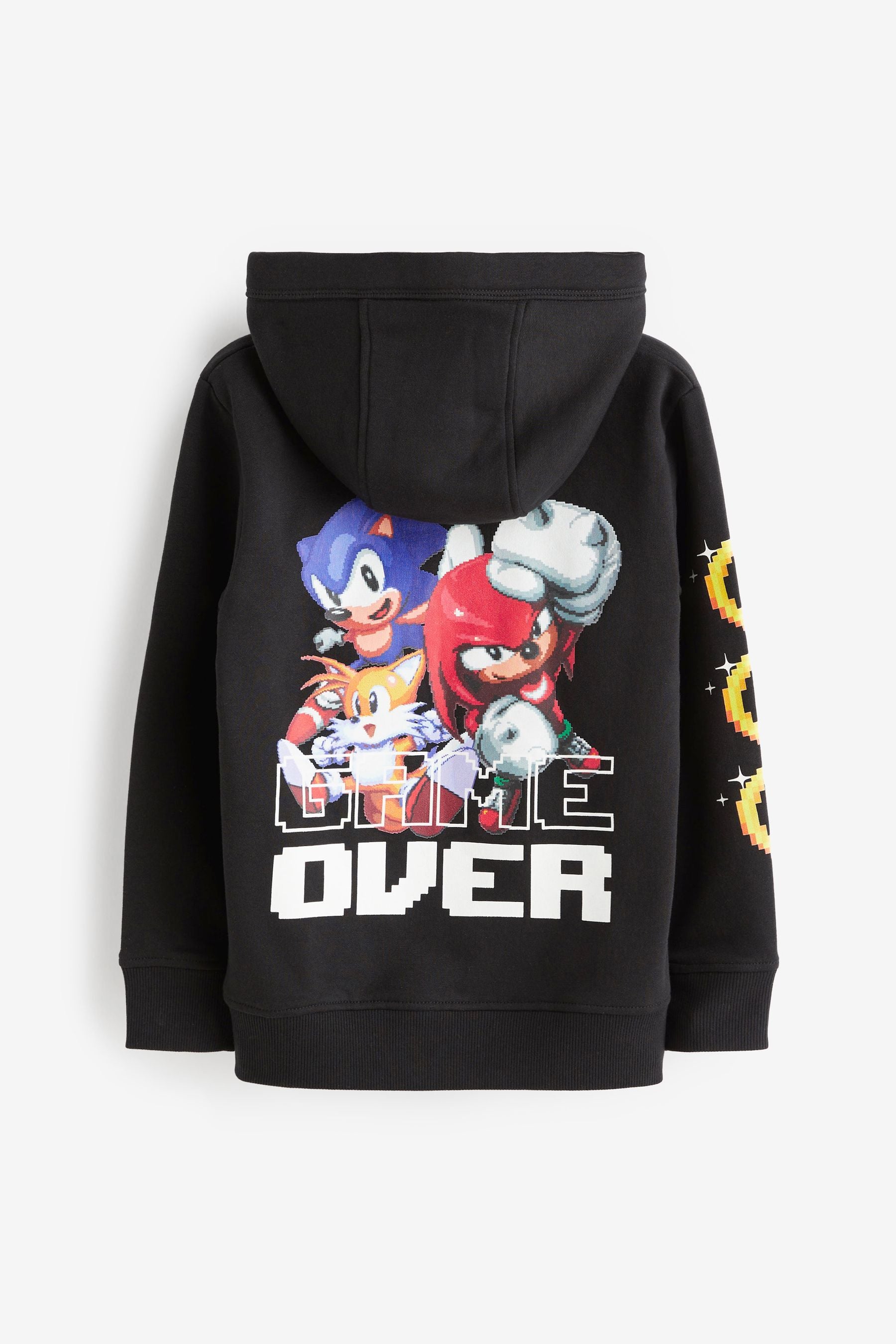 Black Sonic The Hedgehog Sonic License Hoodie (3-16yrs)