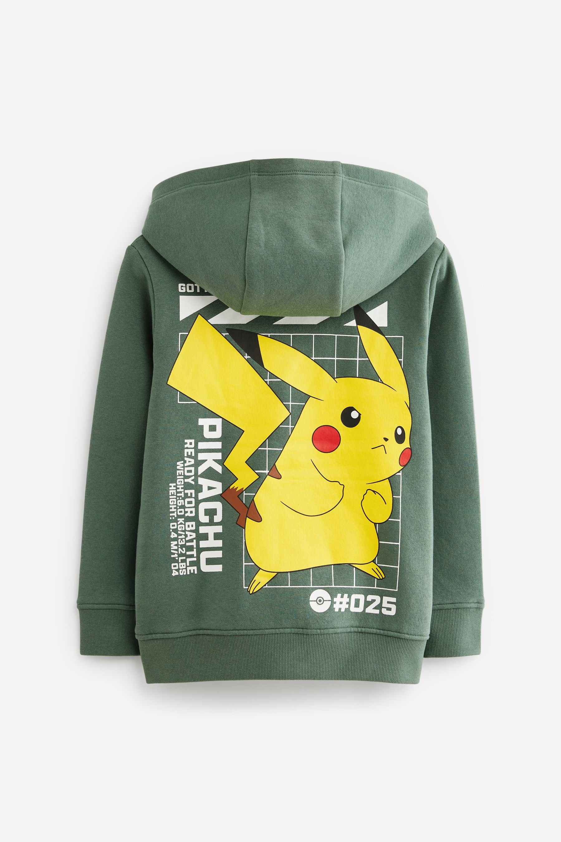 Khaki Green Pokémon License Hoodie (4-16yrs)