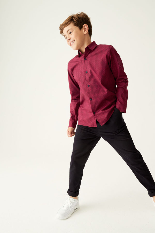 Baker by Ted Baker Burgundy Red Printed Shirt